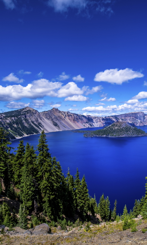 Скачати мобільні шпалери Озеро, Земля, Орегон, Кратерне Озеро безкоштовно.