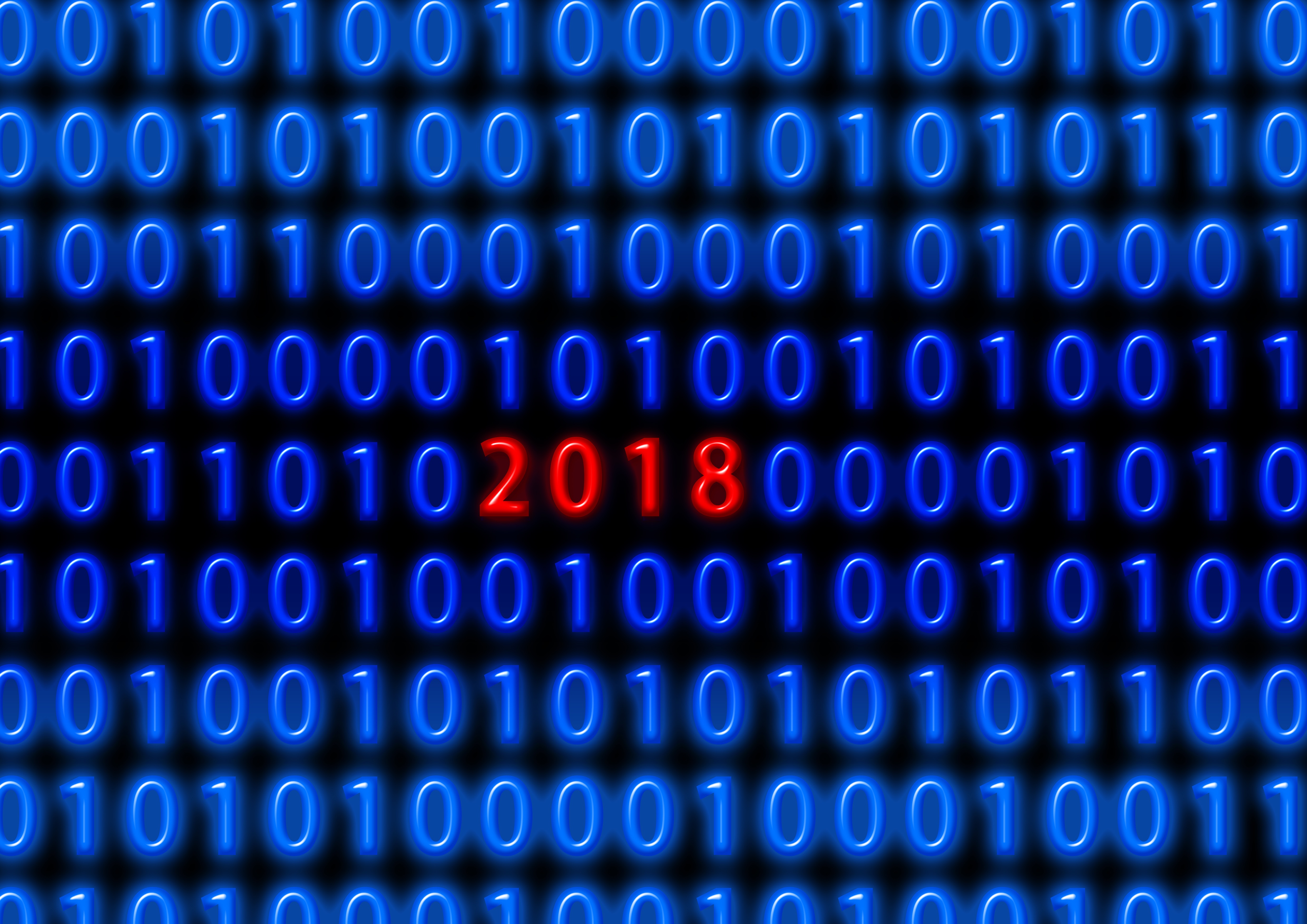 67668 Hintergrundbild herunterladen feiertage, neujahr, neues jahr, 2018, binärcode - Bildschirmschoner und Bilder kostenlos