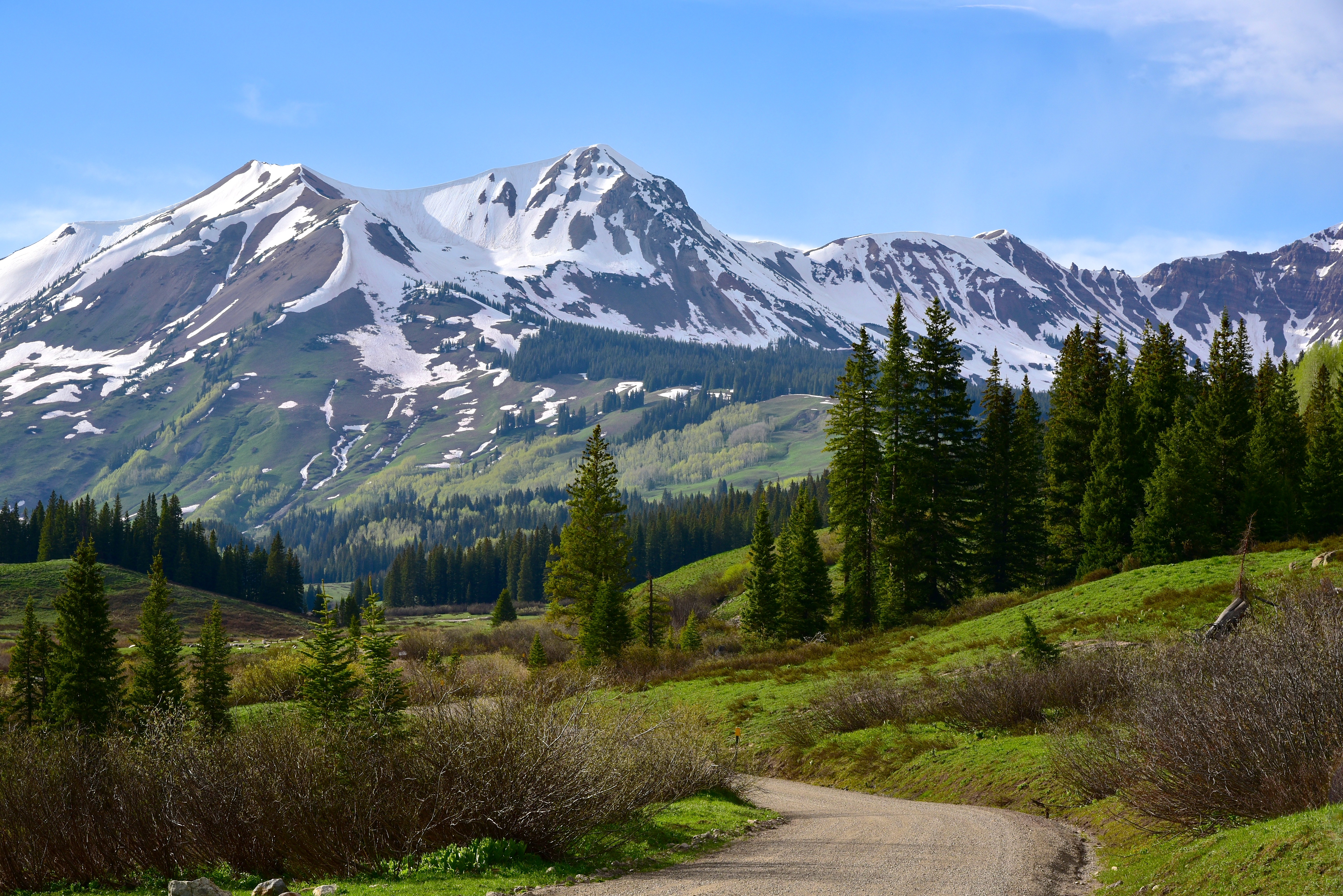 Descarga gratis la imagen Árboles, Montañas, Camino, Abeto, Nevado, Cubierto De Nieve, Naturaleza en el escritorio de tu PC