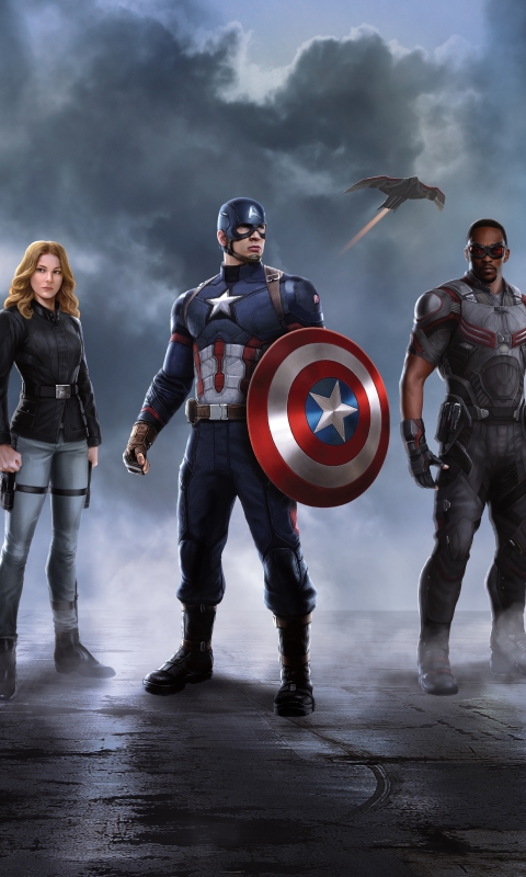 Handy-Wallpaper Captain America, Filme, Kapitän Amerika, Falke (Marvel Comics), The First Avenger: Civil War kostenlos herunterladen.