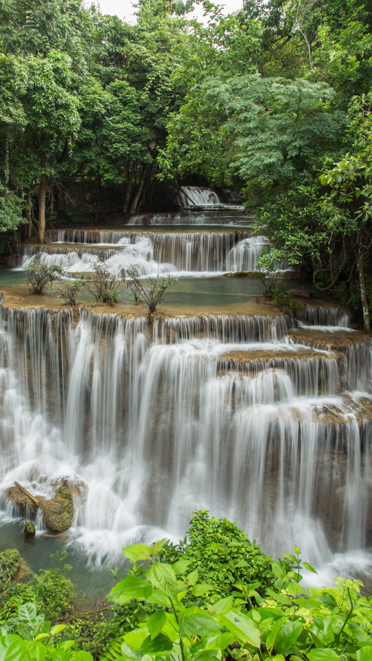 無料モバイル壁紙自然, 滝, 森, 地球, タイをダウンロードします。