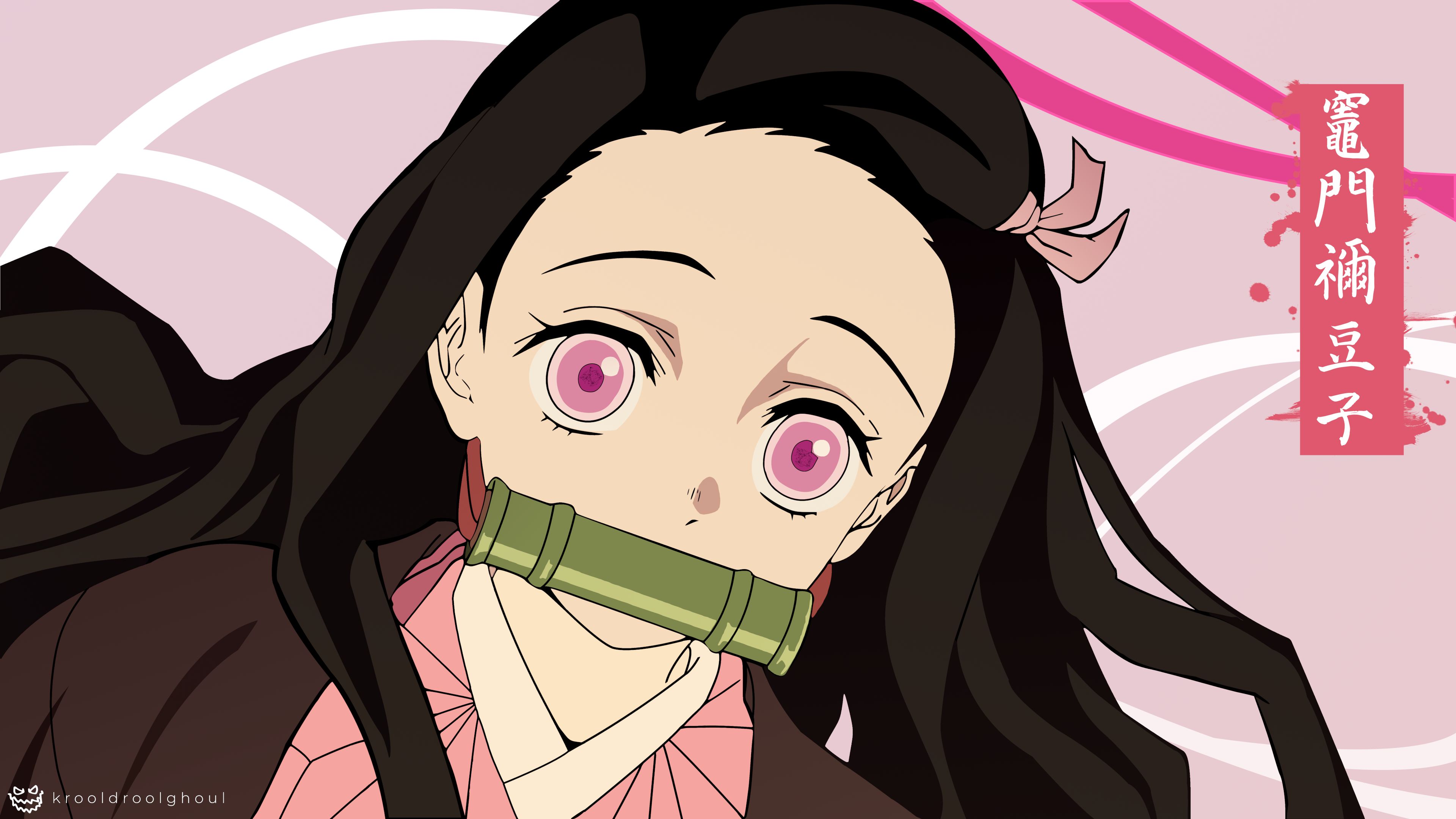 Download mobile wallpaper Anime, Pink Eyes, Nezuko Kamado, Demon Slayer: Kimetsu No Yaiba, Kimetsu No Yaiba for free.