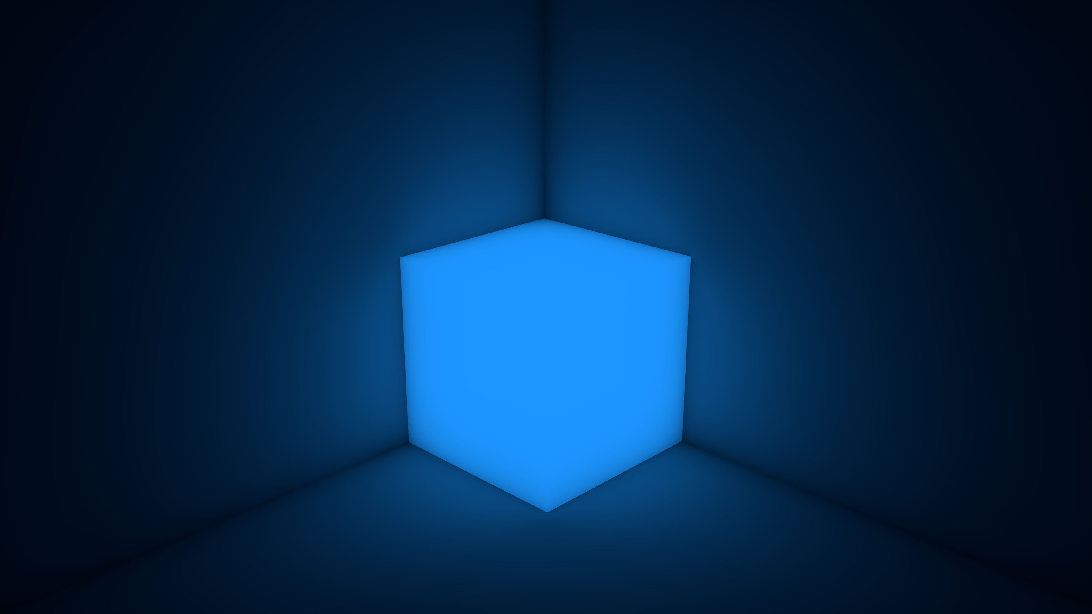 cube, neon, 3d, form, backlight, illumination 4K