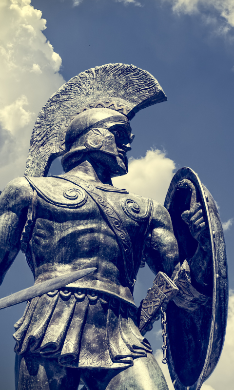 1249139 descargar fondo de pantalla griego, hecho por el hombre, estatua, historia, guerrero: protectores de pantalla e imágenes gratis
