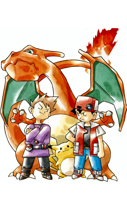Descarga gratuita de fondo de pantalla para móvil de Pokémon, Pikachu, Videojuego, Pokémon: Rojo Y Azul, Charizard (Pokémon), Rojo (Pokémon), Azul (Pokémon).