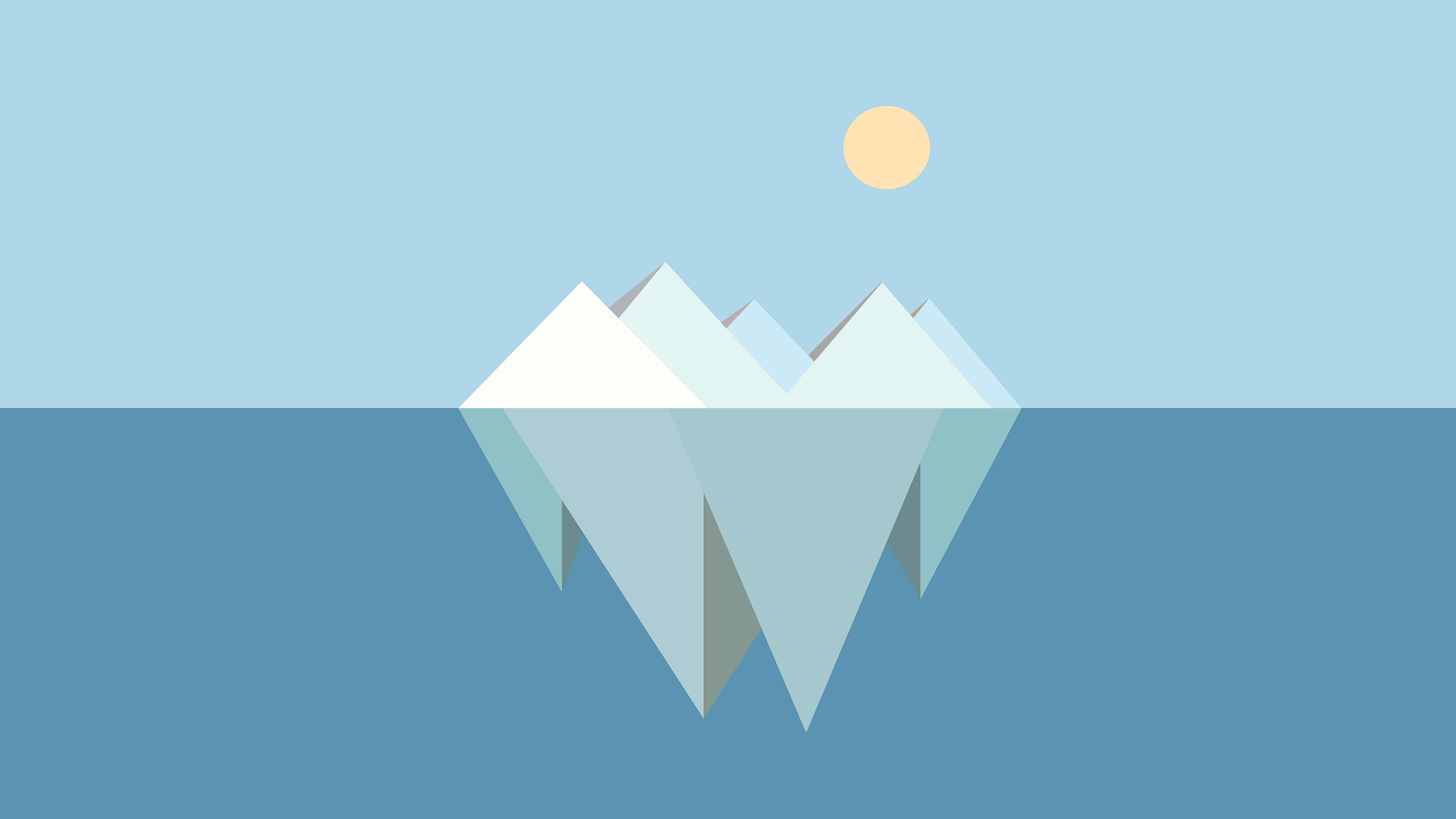 Free download wallpaper Water, Sun, Minimalism, Artistic, Iceberg on your PC desktop