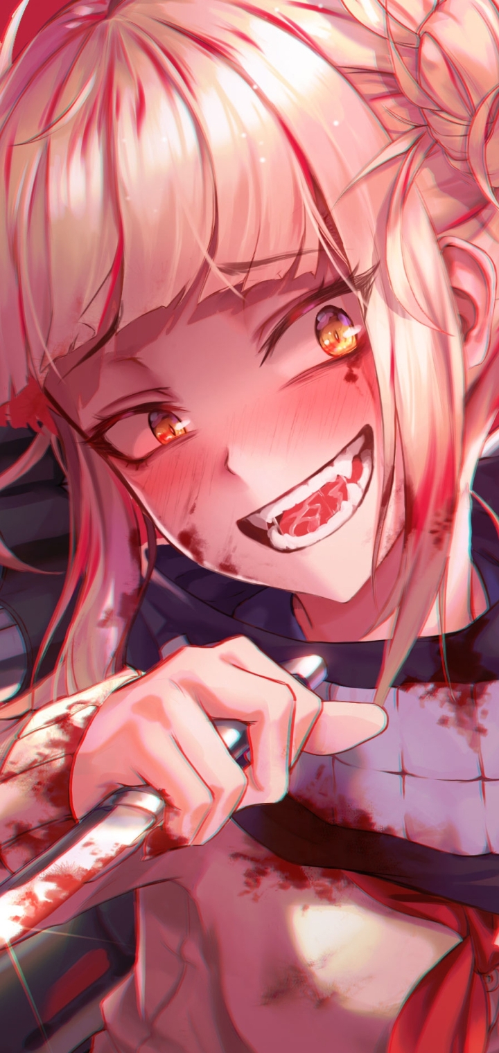 Download mobile wallpaper Anime, Blood, Smile, My Hero Academia, Himiko Toga for free.