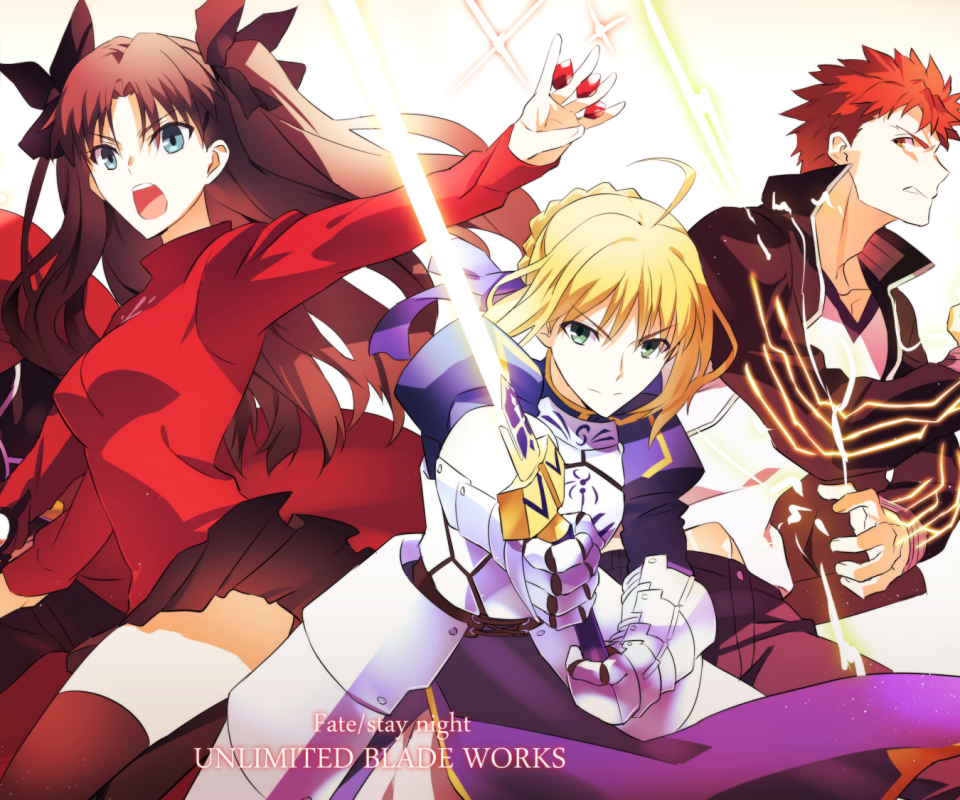 Download mobile wallpaper Anime, Saber (Fate Series), Shirou Emiya, Archer (Fate/stay Night), Fate/stay Night: Unlimited Blade Works, Rin Tohsaka, Fate Series for free.