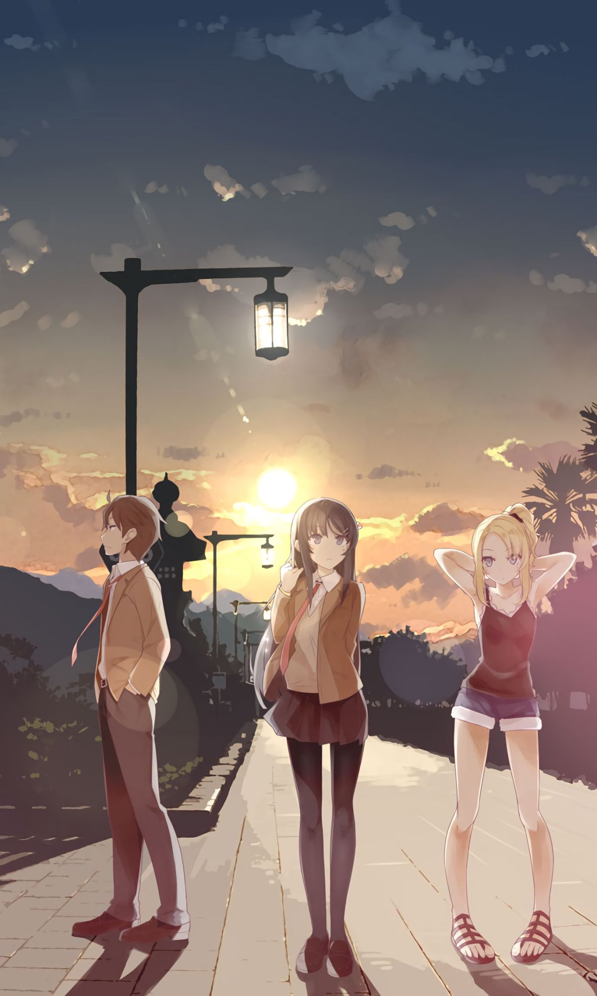 Descarga gratuita de fondo de pantalla para móvil de Animado, Mai Sakurajima, Seishun Buta Yaro Wa Bunny Girl Senpai No Yume Wo Minai, Sakuta Azusagawa.