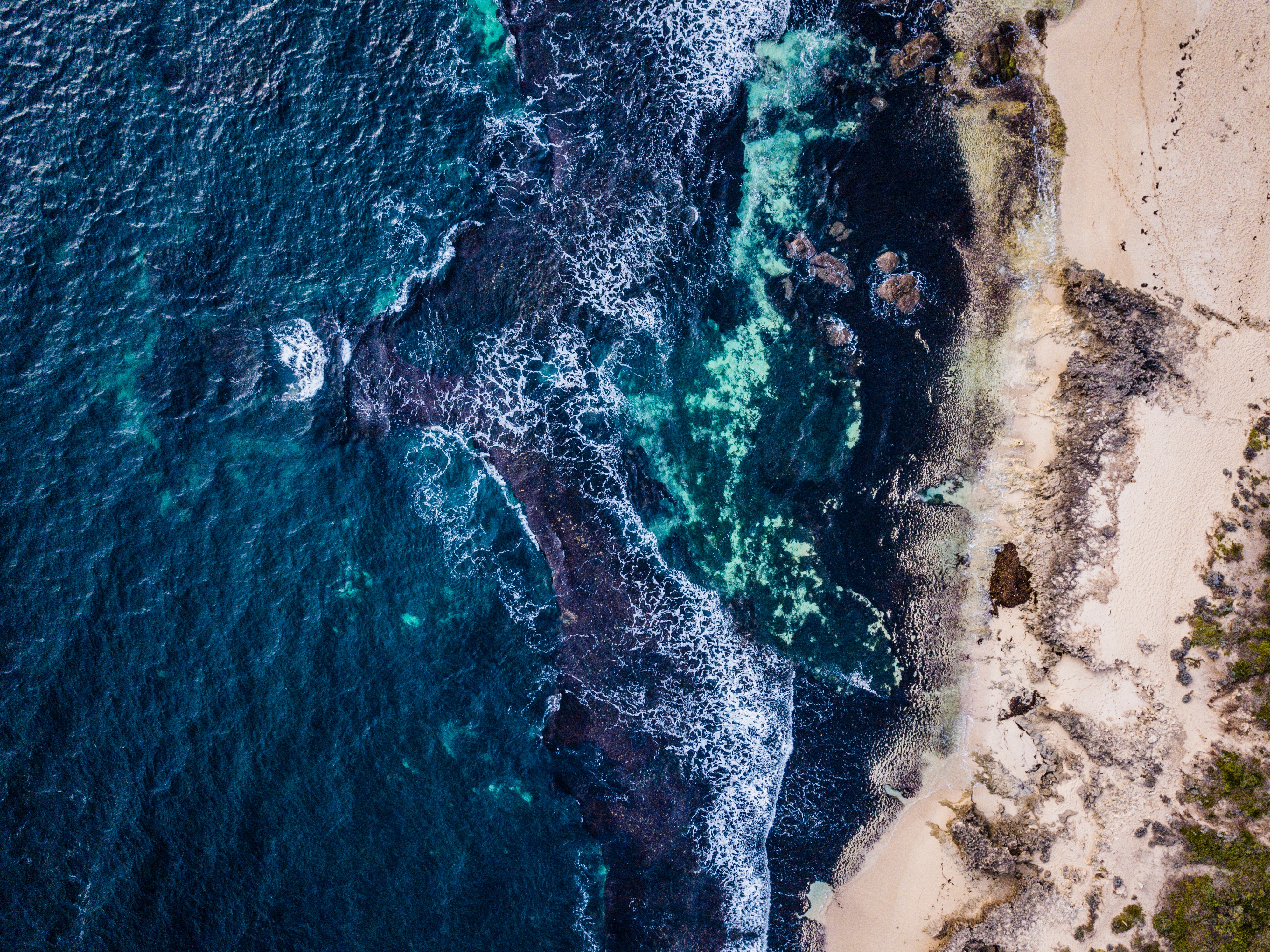 australia, view from above, nature, sea, shore, bank, surf, preveli Full HD