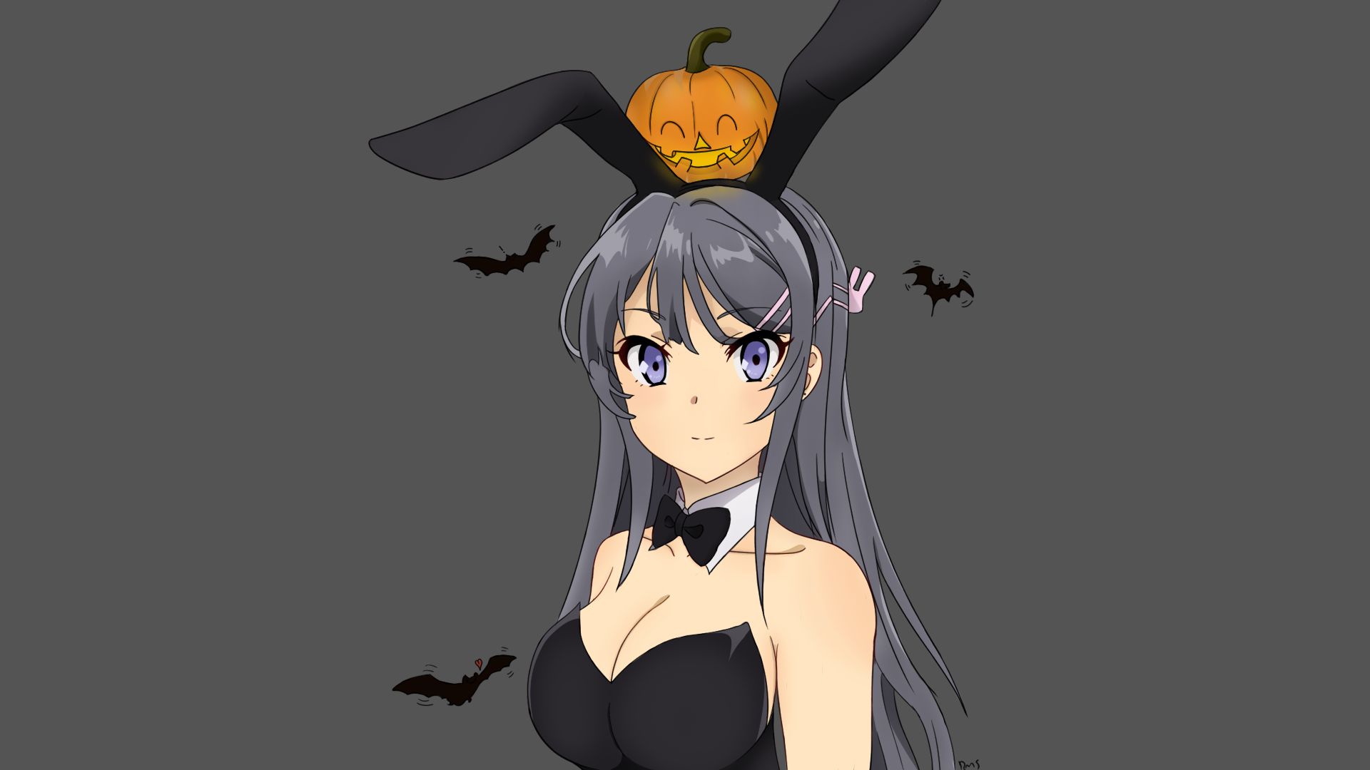 mai sakurajima, anime, rascal does not dream of bunny girl senpai, costume, pumpkinhead