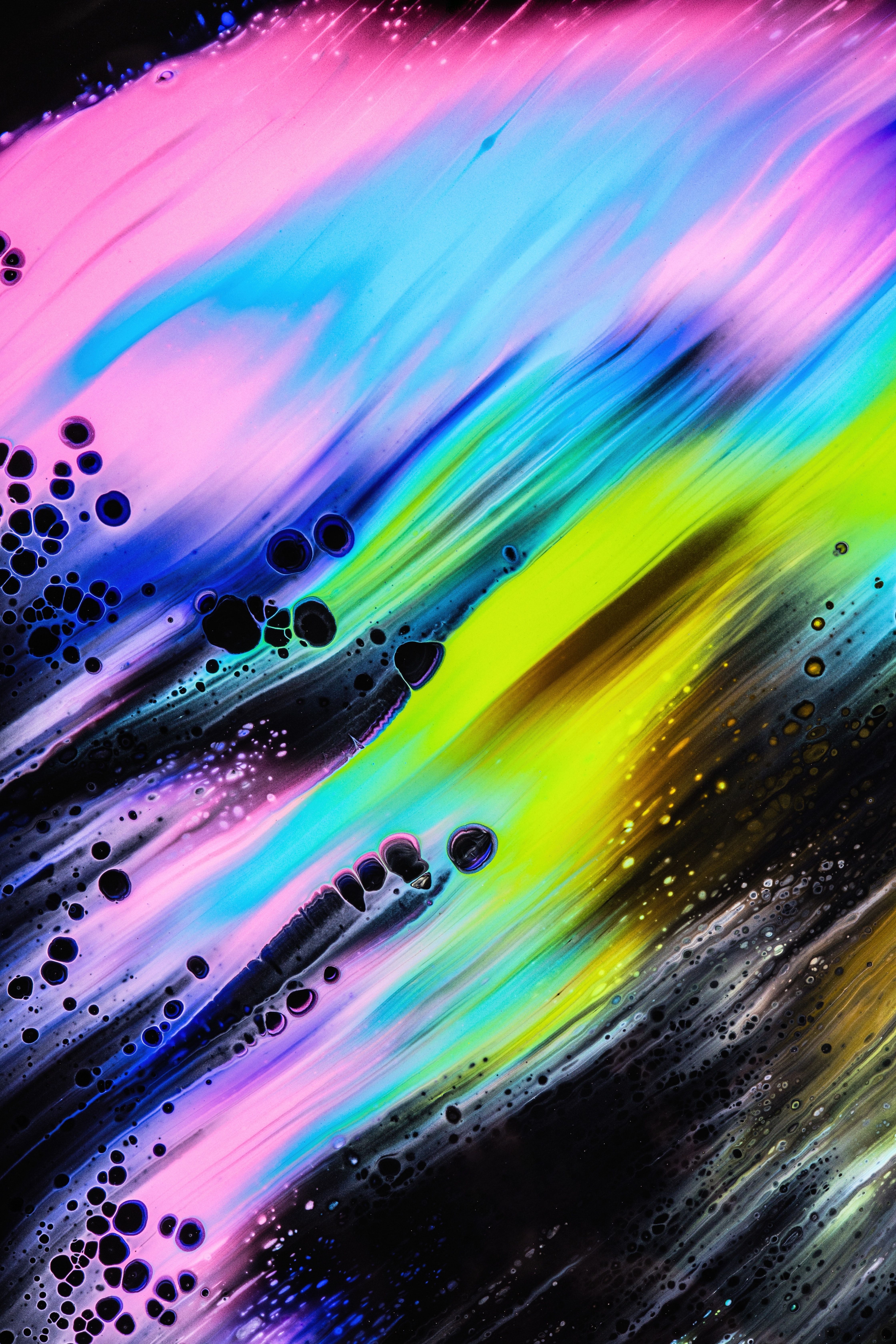 Free download wallpaper Motley, Paint, Abstract, Divorces, Multicolored, Bubbles on your PC desktop