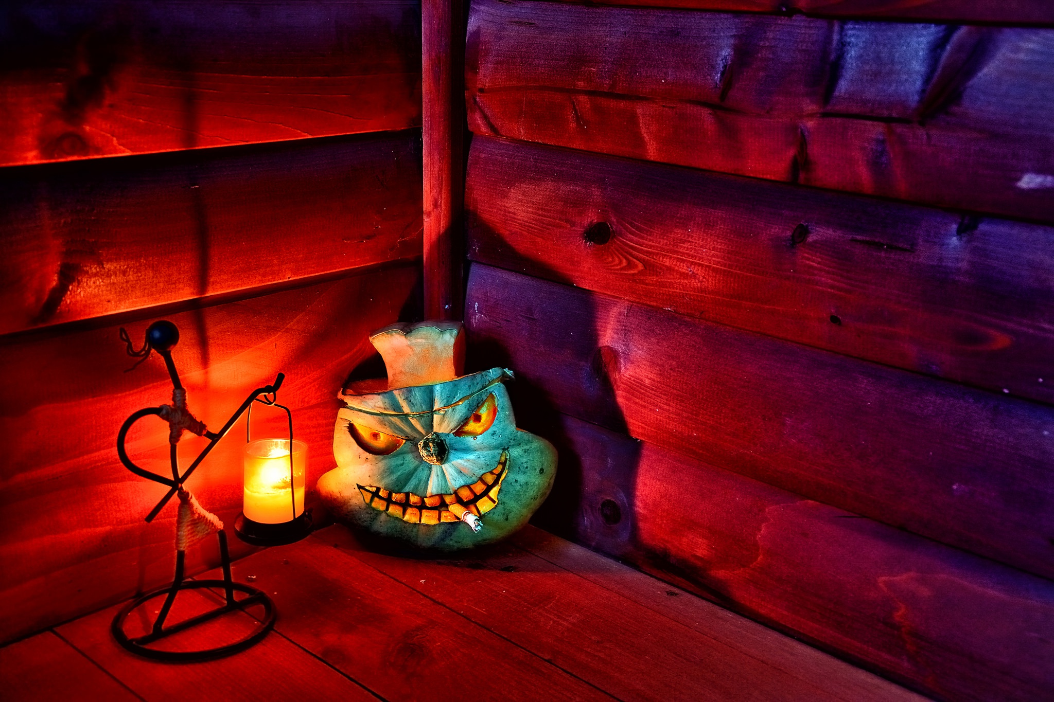Download mobile wallpaper Halloween, Holiday, Candle, Jack O' Lantern, Cigarette for free.