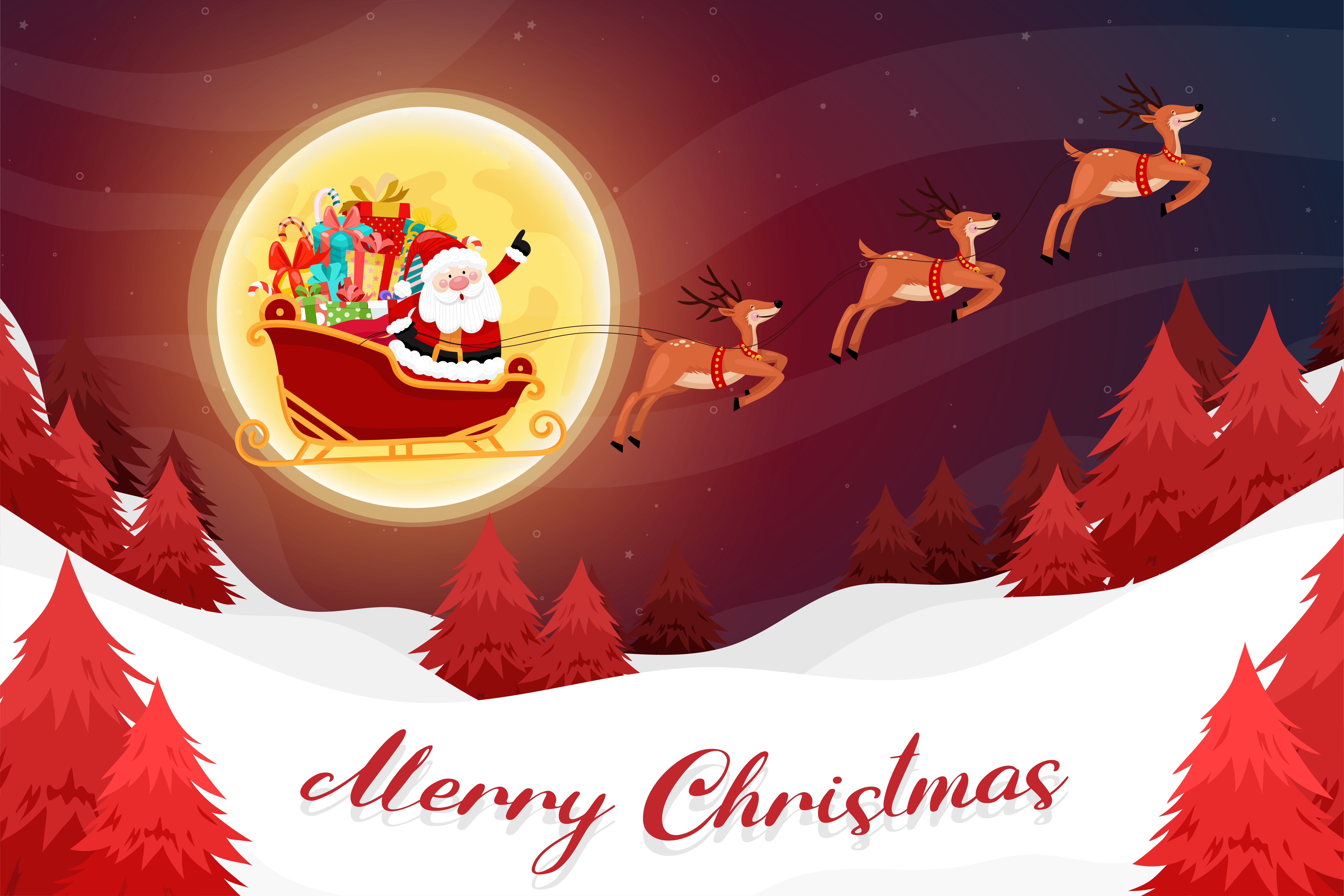 Téléchargez gratuitement l'image Père Noël, Noël, Vacances, Traîneau, Joyeux Noël sur le bureau de votre PC