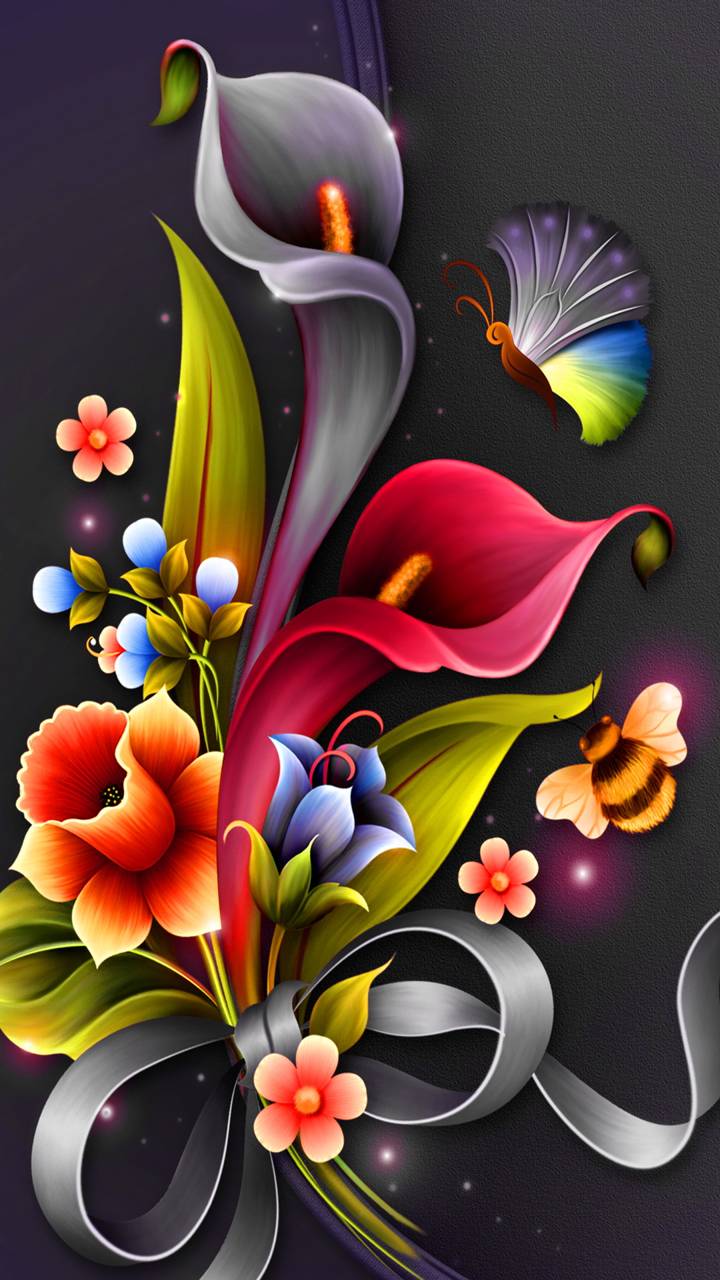 Handy-Wallpaper Blumen, Blume, Strauß, Farben, Bunt, Künstlerisch kostenlos herunterladen.