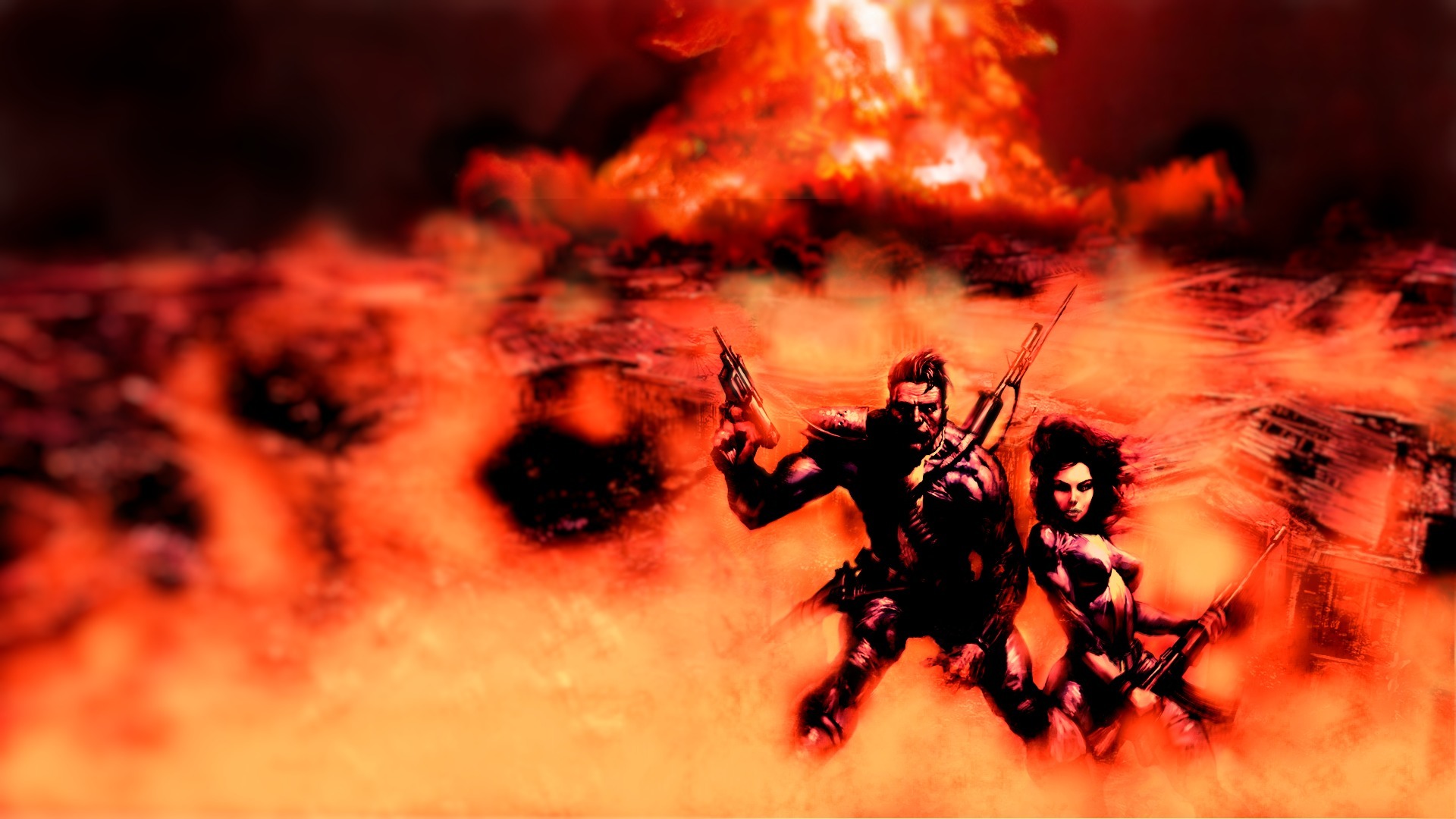 Download mobile wallpaper Post Apocalyptic, Apocalyptic, Explosion, Warrior, Video Game, Fallout, Sci Fi for free.