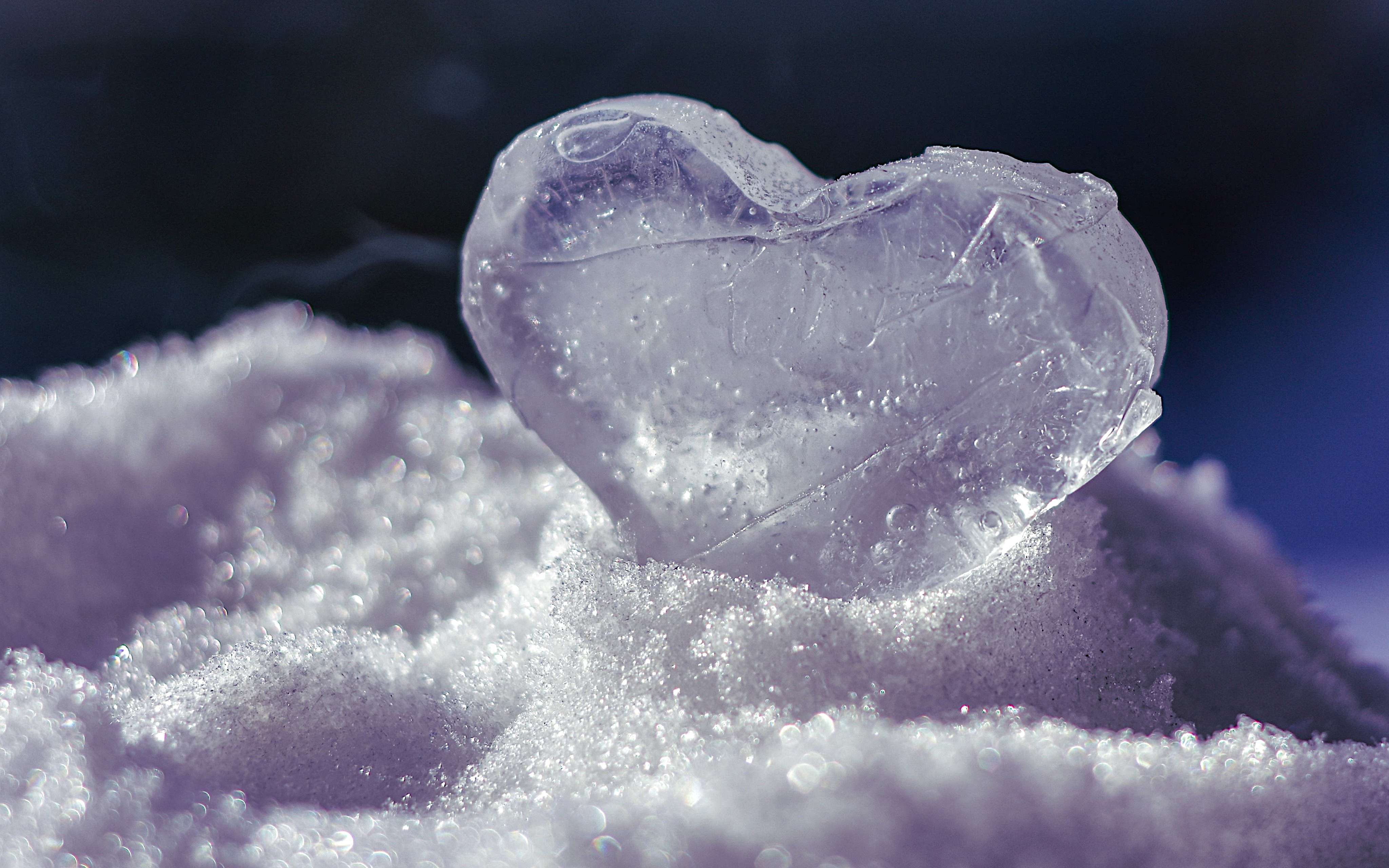Download mobile wallpaper Ice, Snow, Heart, Artistic for free.