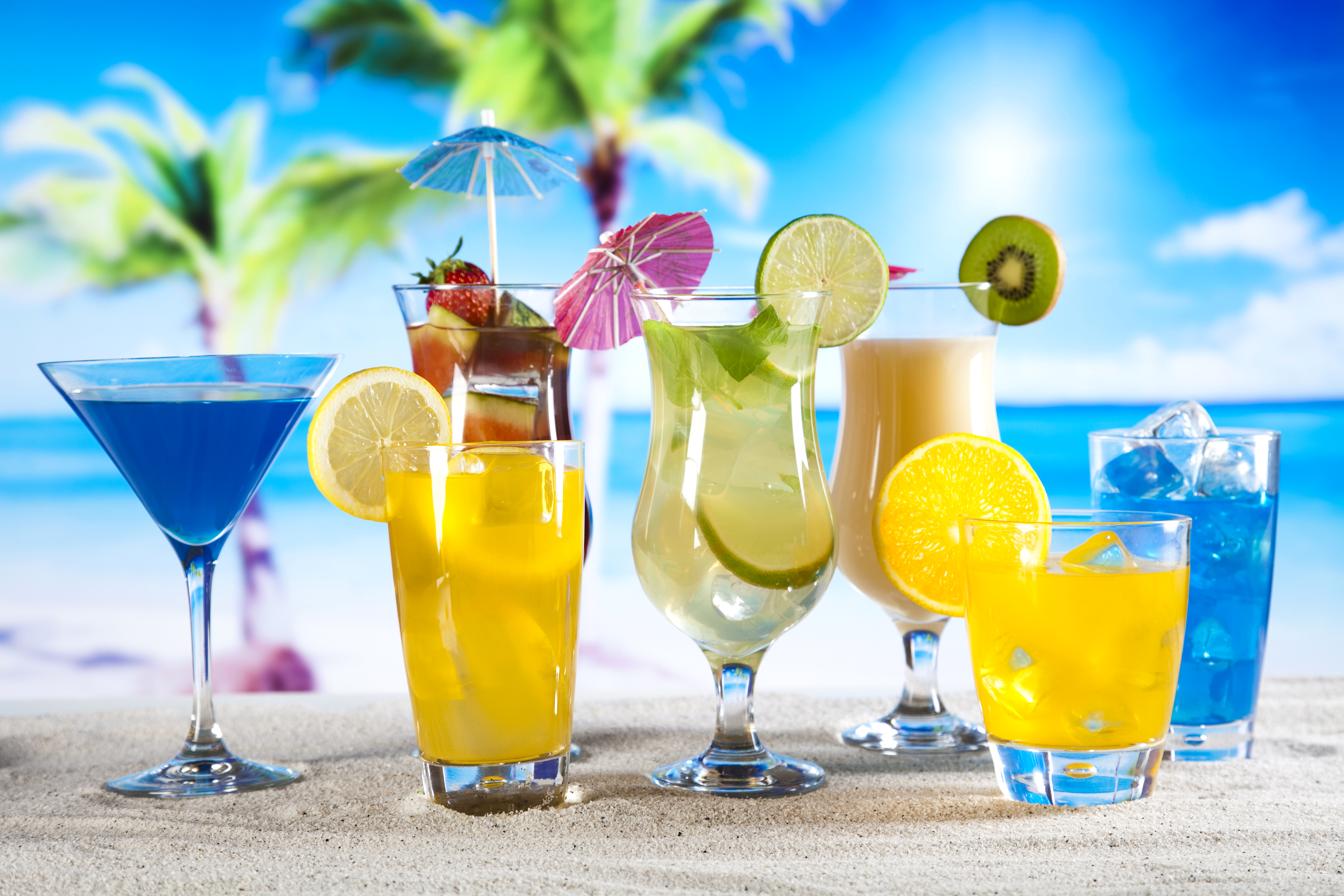 Laden Sie das Strand, Sommer, Glas, Cocktail, Nahrungsmittel, Getränk-Bild kostenlos auf Ihren PC-Desktop herunter