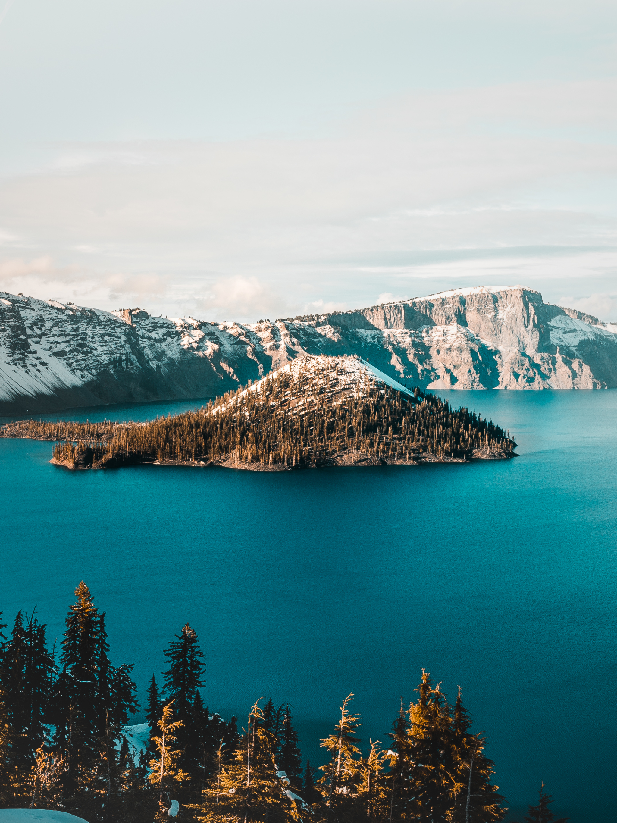 Download mobile wallpaper Earth, Island, Crater Lake for free.