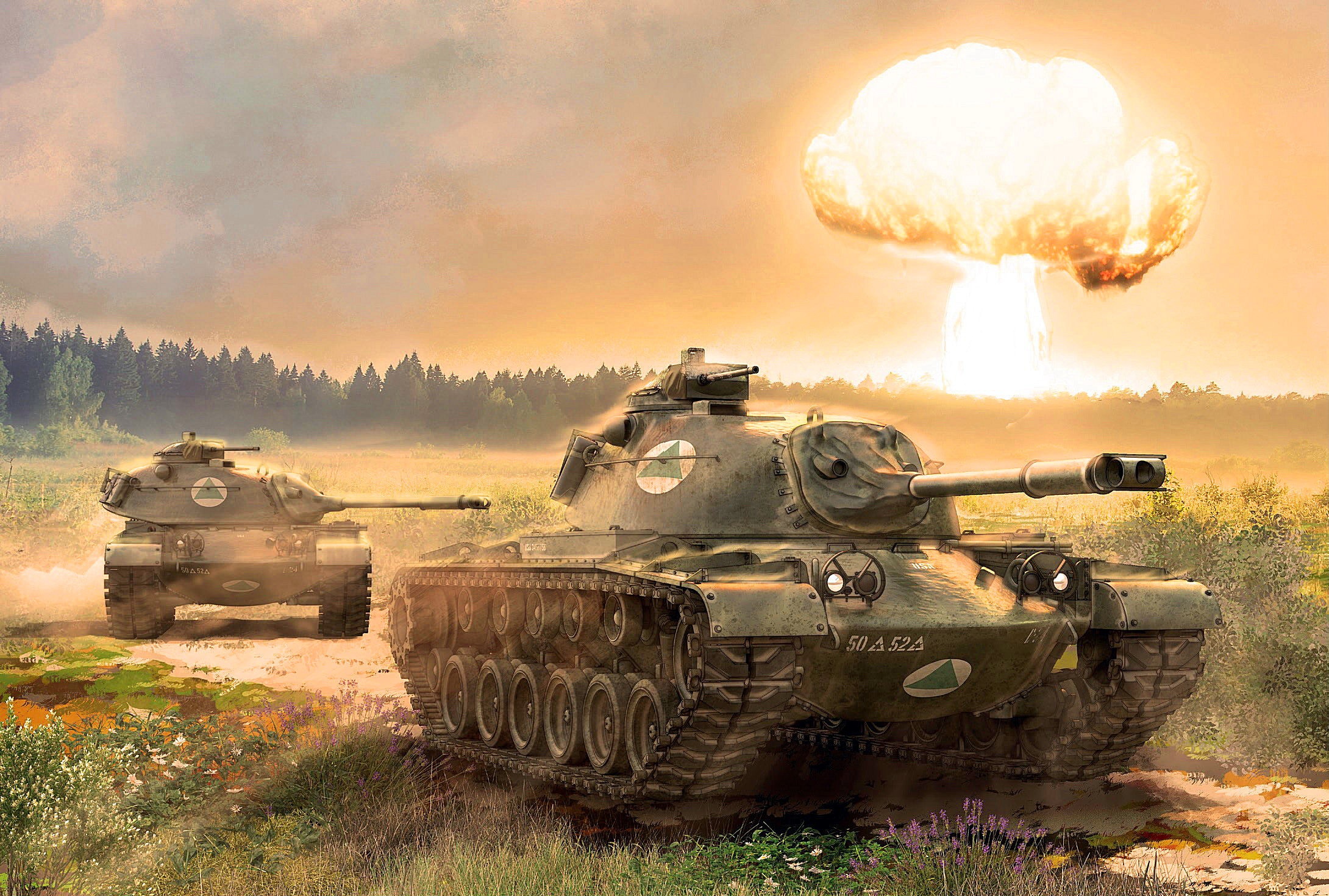 Handy-Wallpaper Explosion, Panzer, Militär, M48 Patton kostenlos herunterladen.