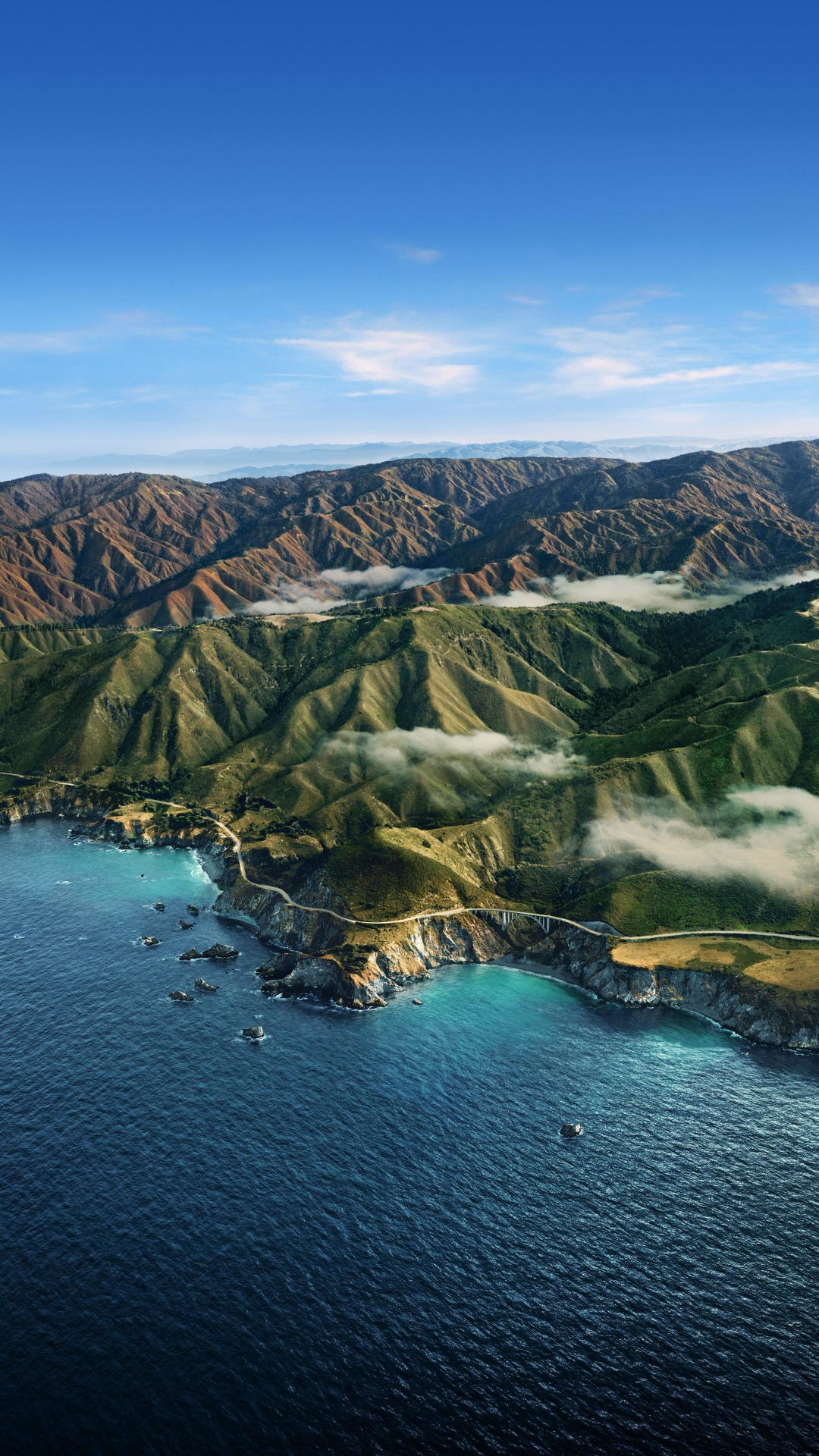 Download mobile wallpaper Landscape, Mountain, Earth, Coastline, Aerial, Big Sur, Apple Inc for free.