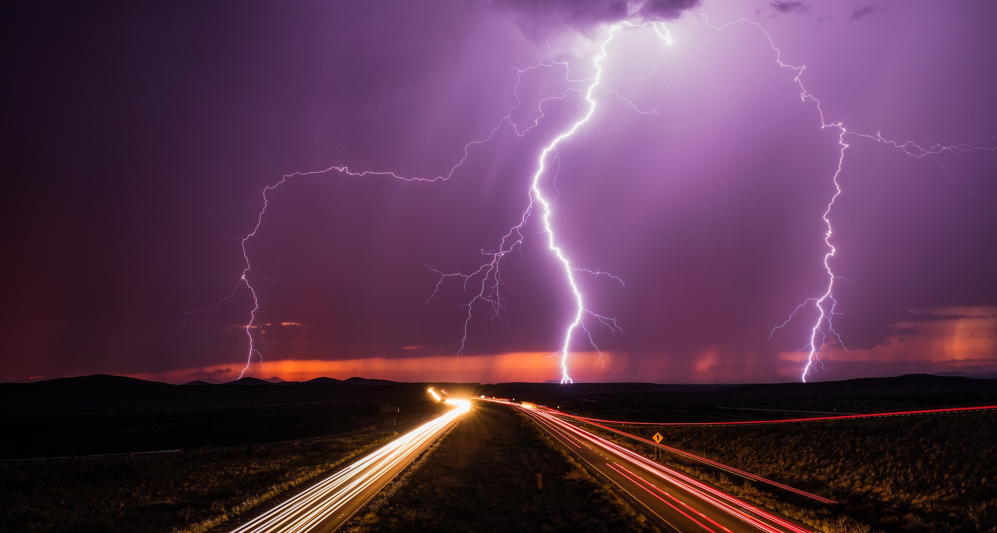 Free download wallpaper Night, Lightning, Light, Road, Storm, Cloud, Photography, Time Lapse on your PC desktop