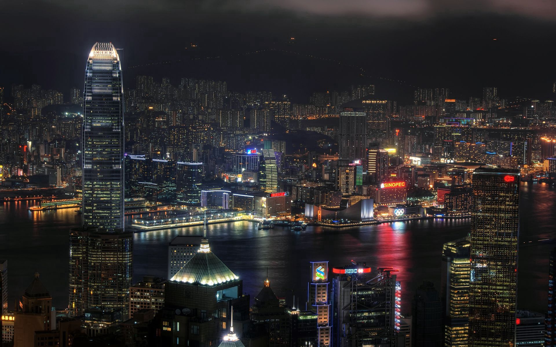 118349 Bild herunterladen übernachtung, städte, stadt, wolkenkratzer, china, hongkong, sonderverwaltungsregion hongkong - Hintergrundbilder und Bildschirmschoner kostenlos