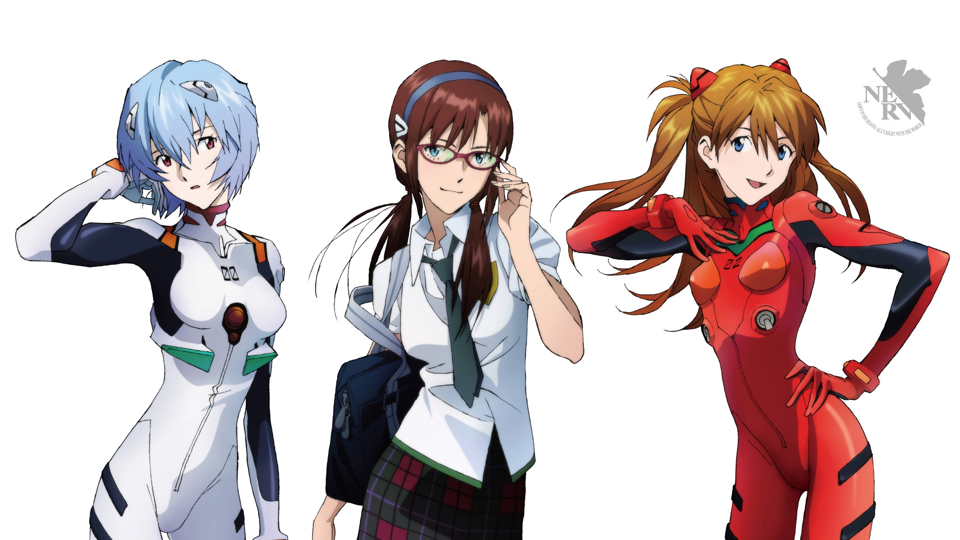 Descarga gratis la imagen Evangelion, Animado, Evangelion 2 0 You Can (Not) Advance, Asuka Langley Sohryu, Mari Makinami Ilustre, Rei Ayanami en el escritorio de tu PC