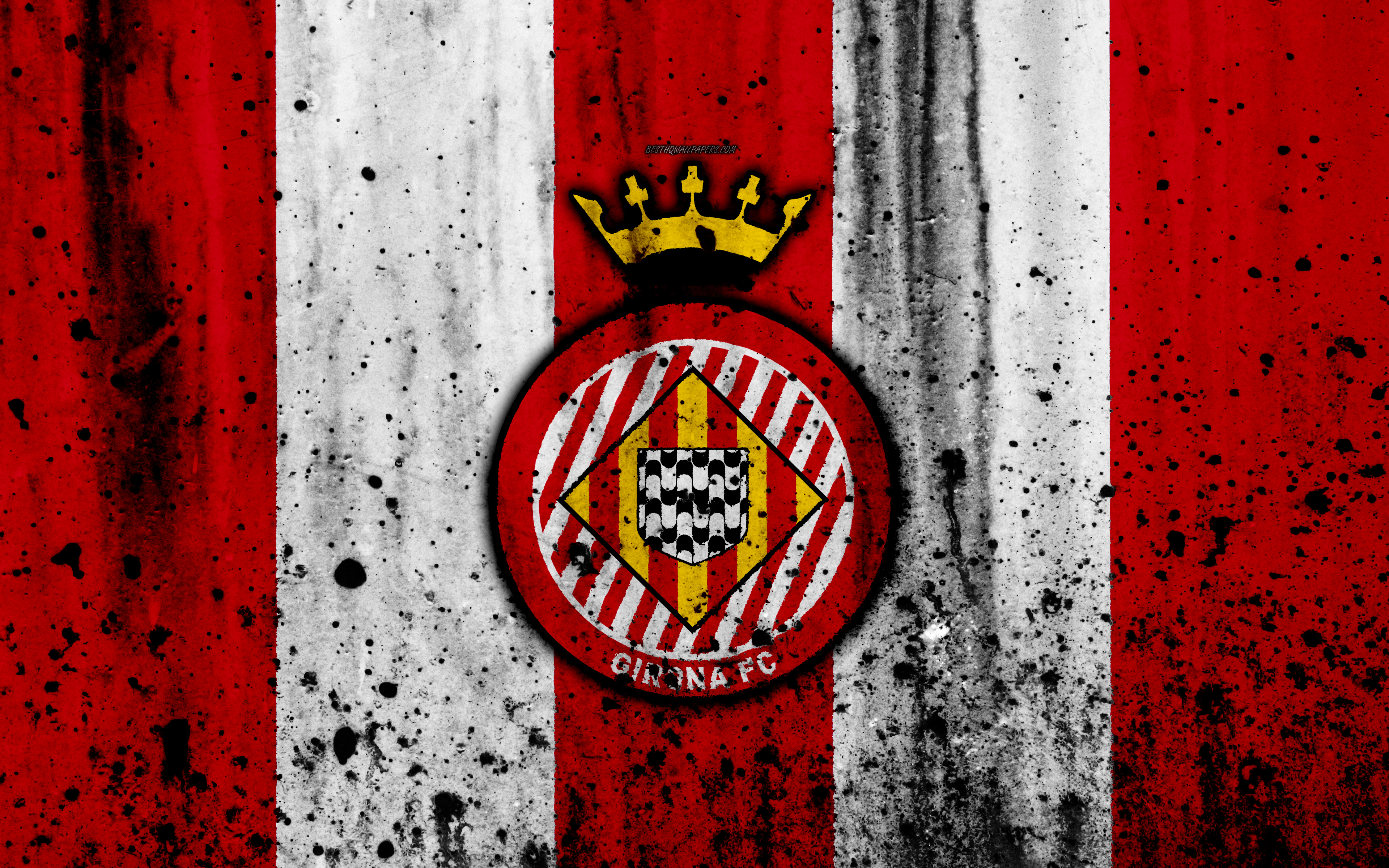 Free download wallpaper Sports, Logo, Emblem, Soccer, Girona Fc on your PC desktop