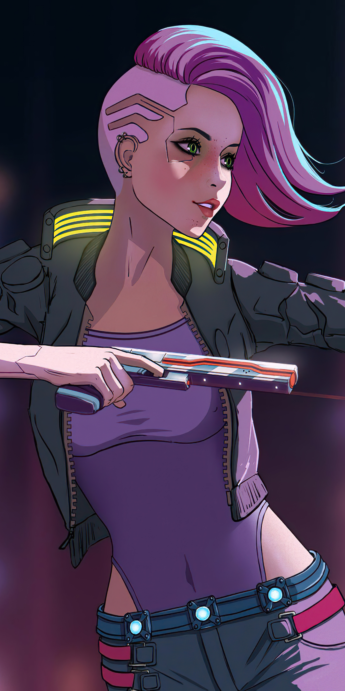 Download mobile wallpaper Pink Hair, Video Game, Woman Warrior, Cyberpunk 2077 for free.