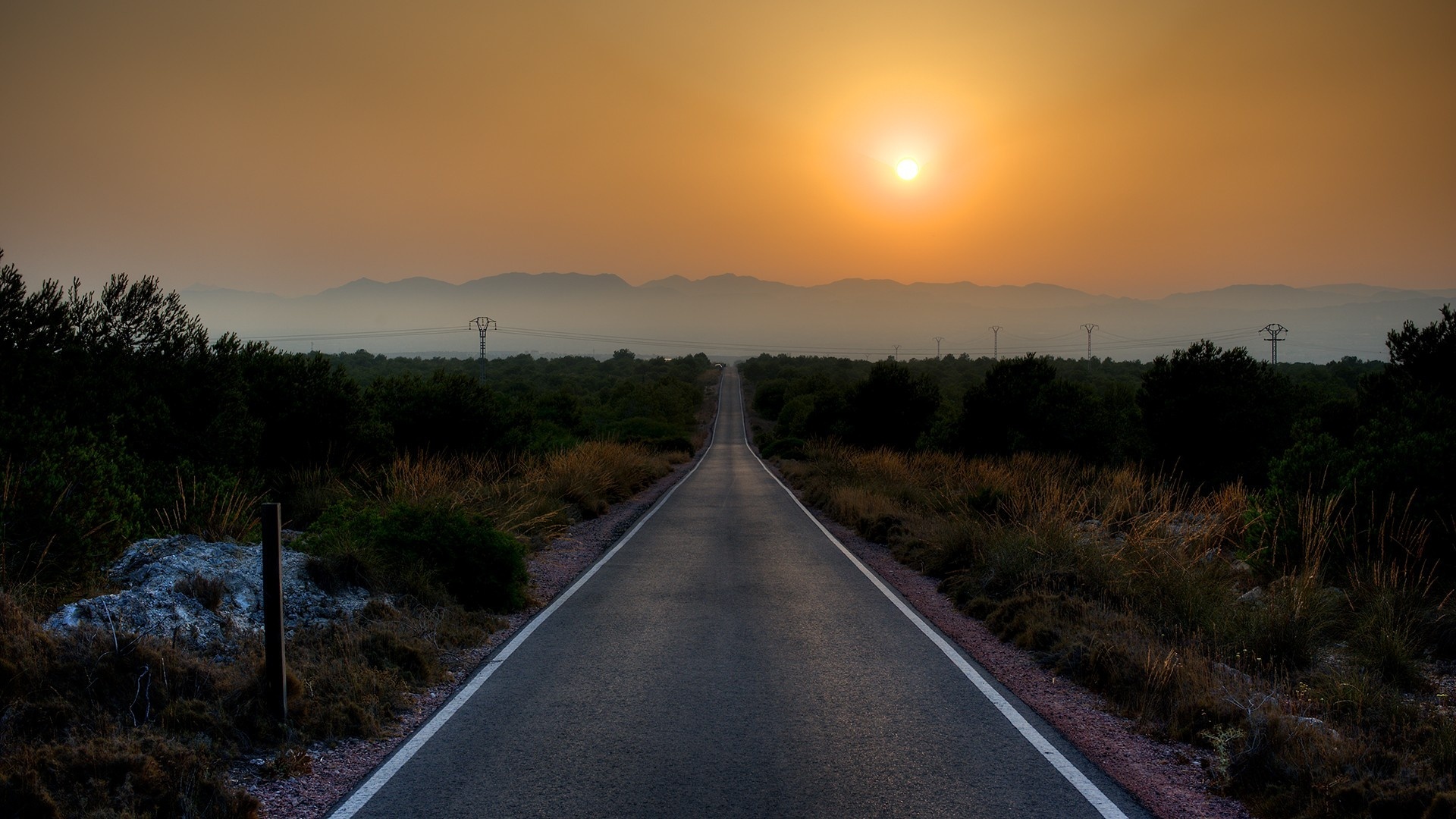 Descarga gratuita de fondo de pantalla para móvil de Amanecer, Carretera, Hecho Por El Hombre.