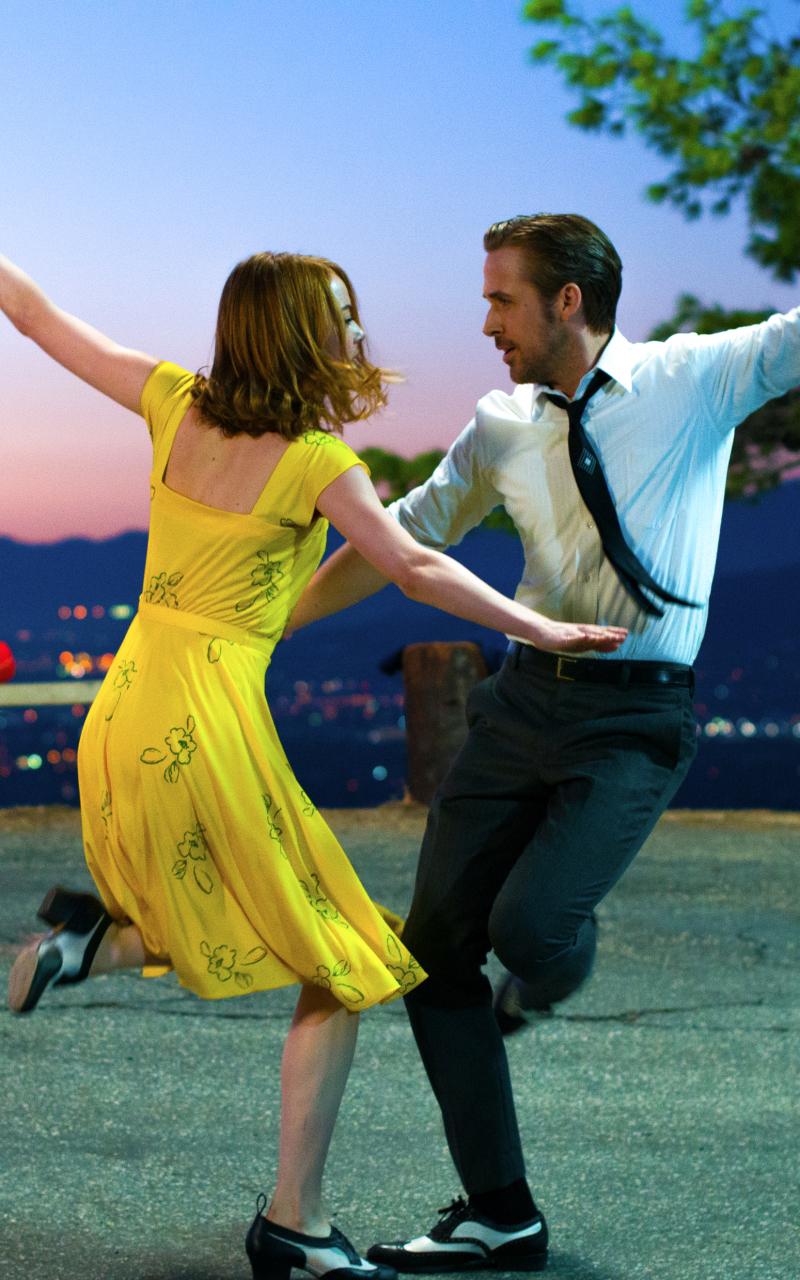 Handy-Wallpaper Ryan Gosling, Emma Stone, Tanzen, Filme, La La Land kostenlos herunterladen.