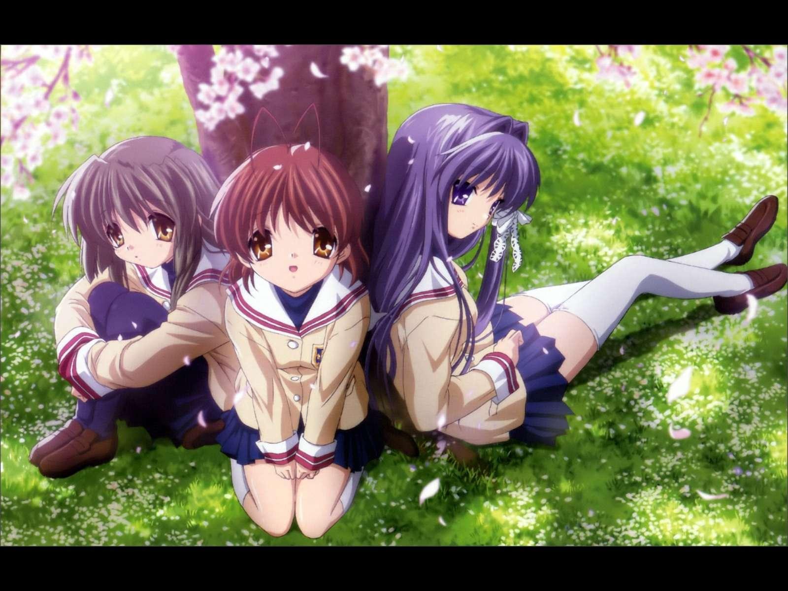 Handy-Wallpaper Animes, Kyou Fujibayashi, Clannad, Nagisa Furukawa, Fuuko Ibuki kostenlos herunterladen.