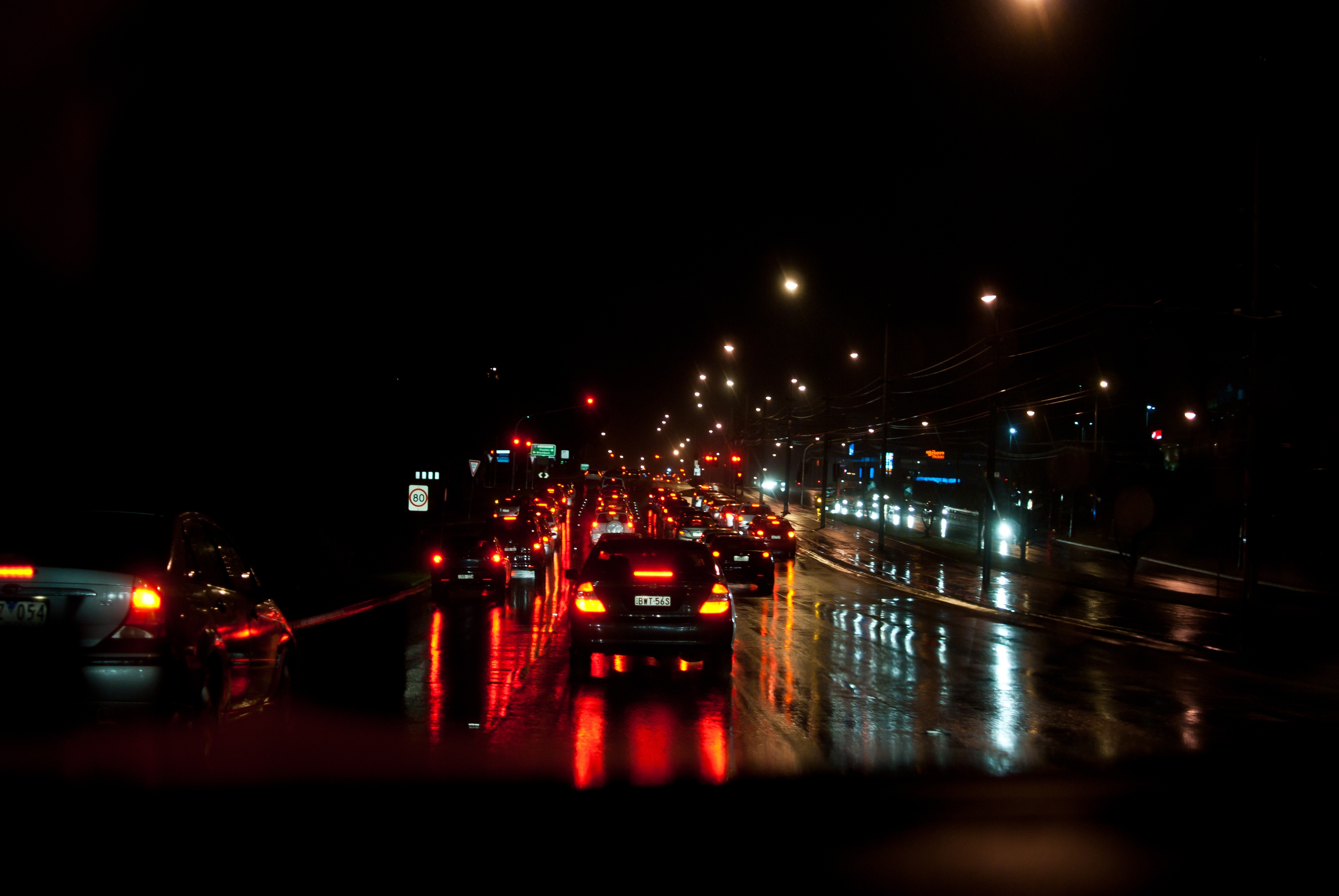 Download mobile wallpaper Traffic, Movement, Road, Cars, Night City for free.