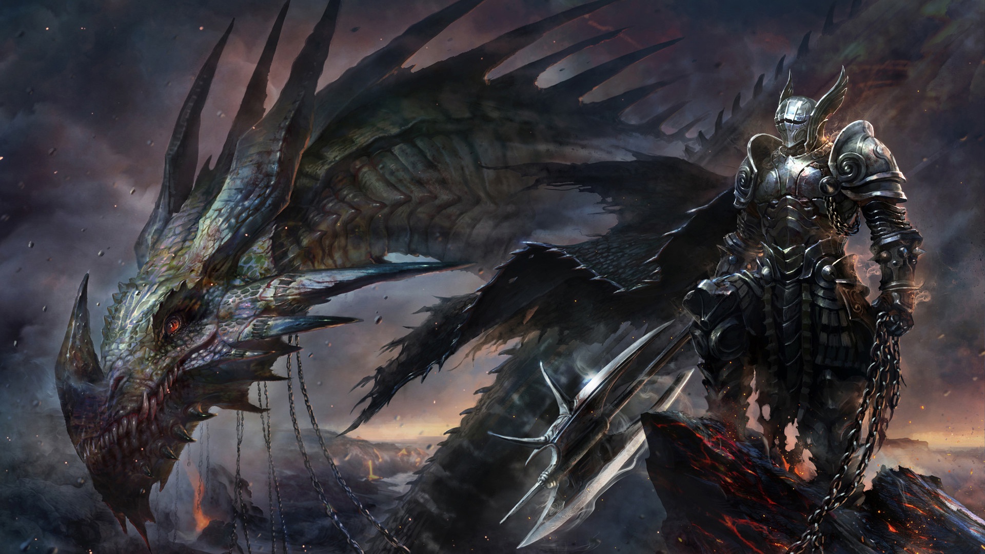 Free download wallpaper Fantasy, Dragon, Warrior, Knight, Armor on your PC desktop