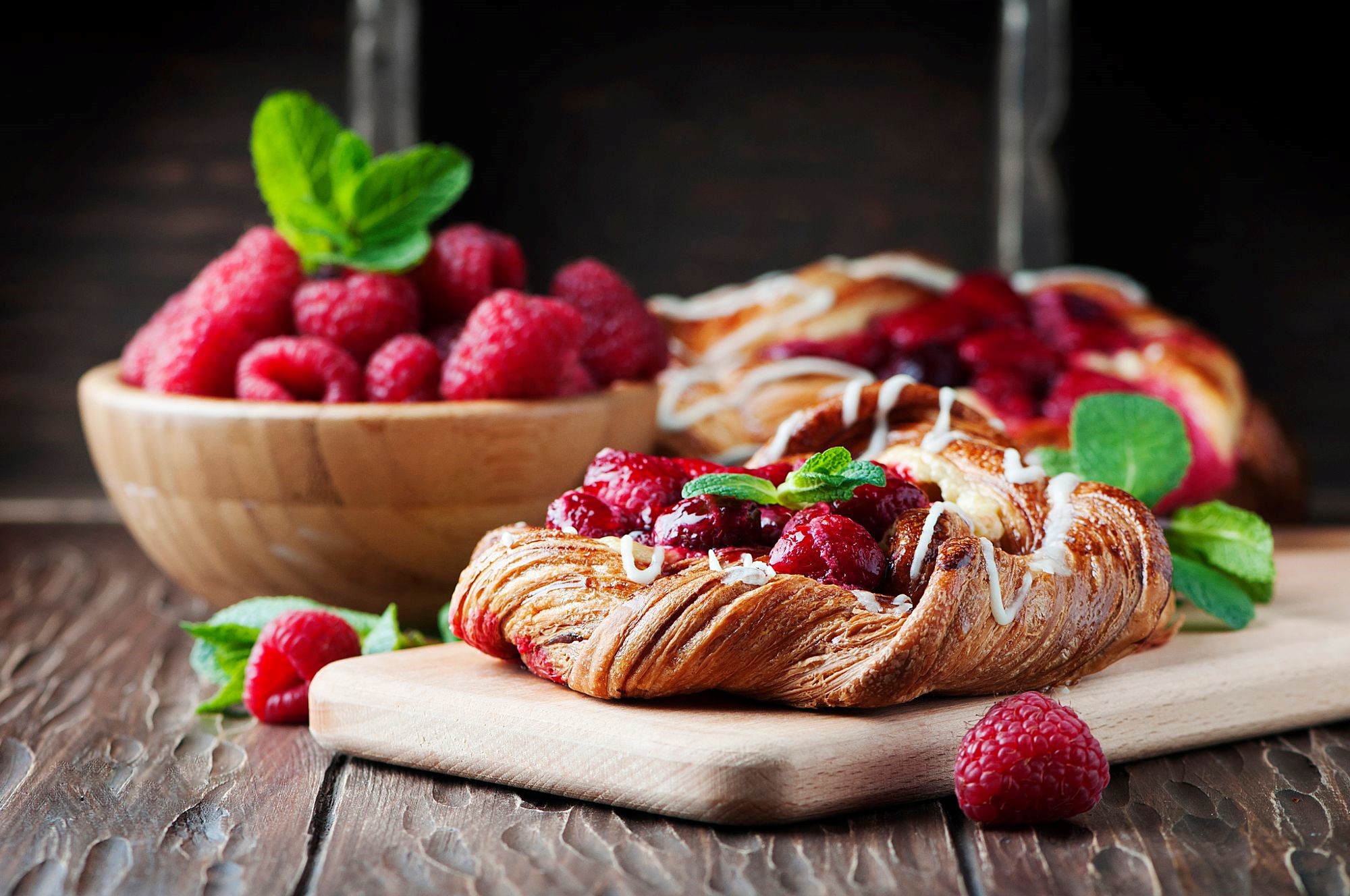 Download mobile wallpaper Food, Raspberry, Still Life, Berry, Fruit, Breakfast, Pastry for free.