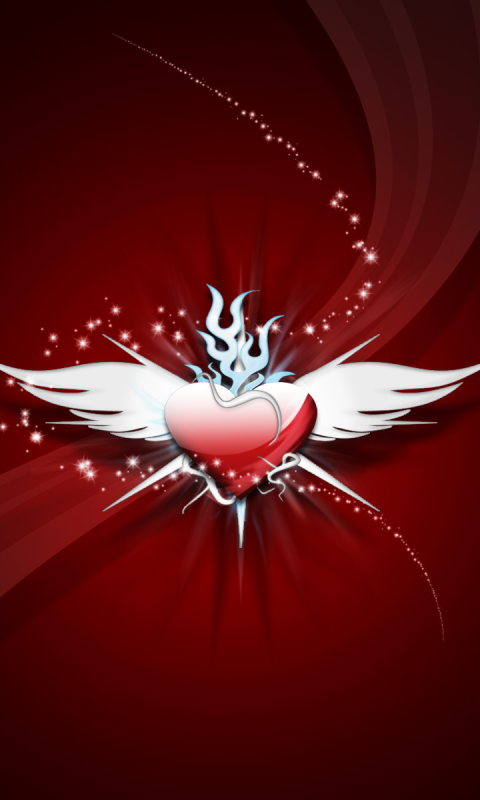 Download mobile wallpaper Love, Wings, Heart, Artistic for free.