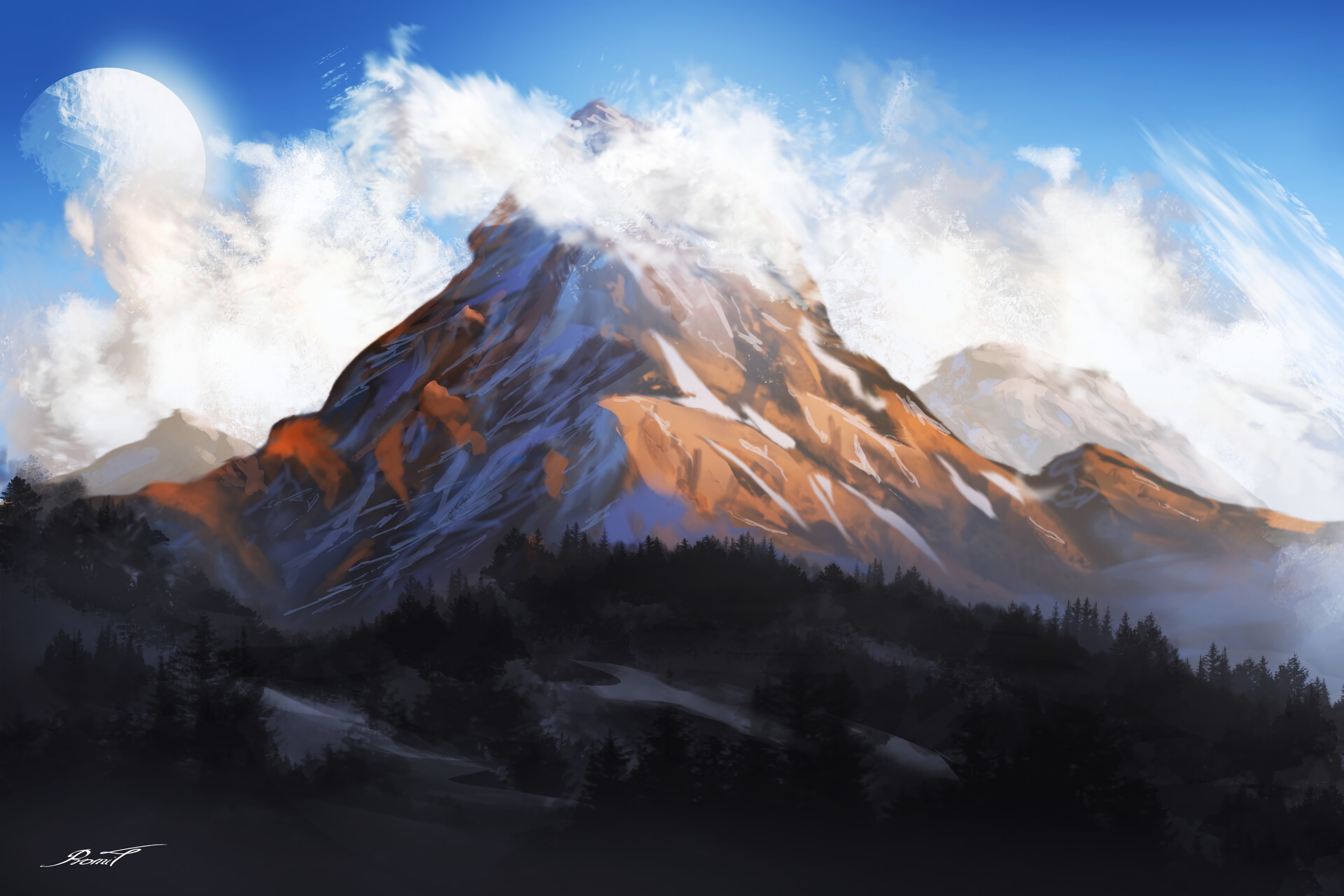 Descarga gratis la imagen Nubes, Roca, Montaña, Niebla, Arte en el escritorio de tu PC