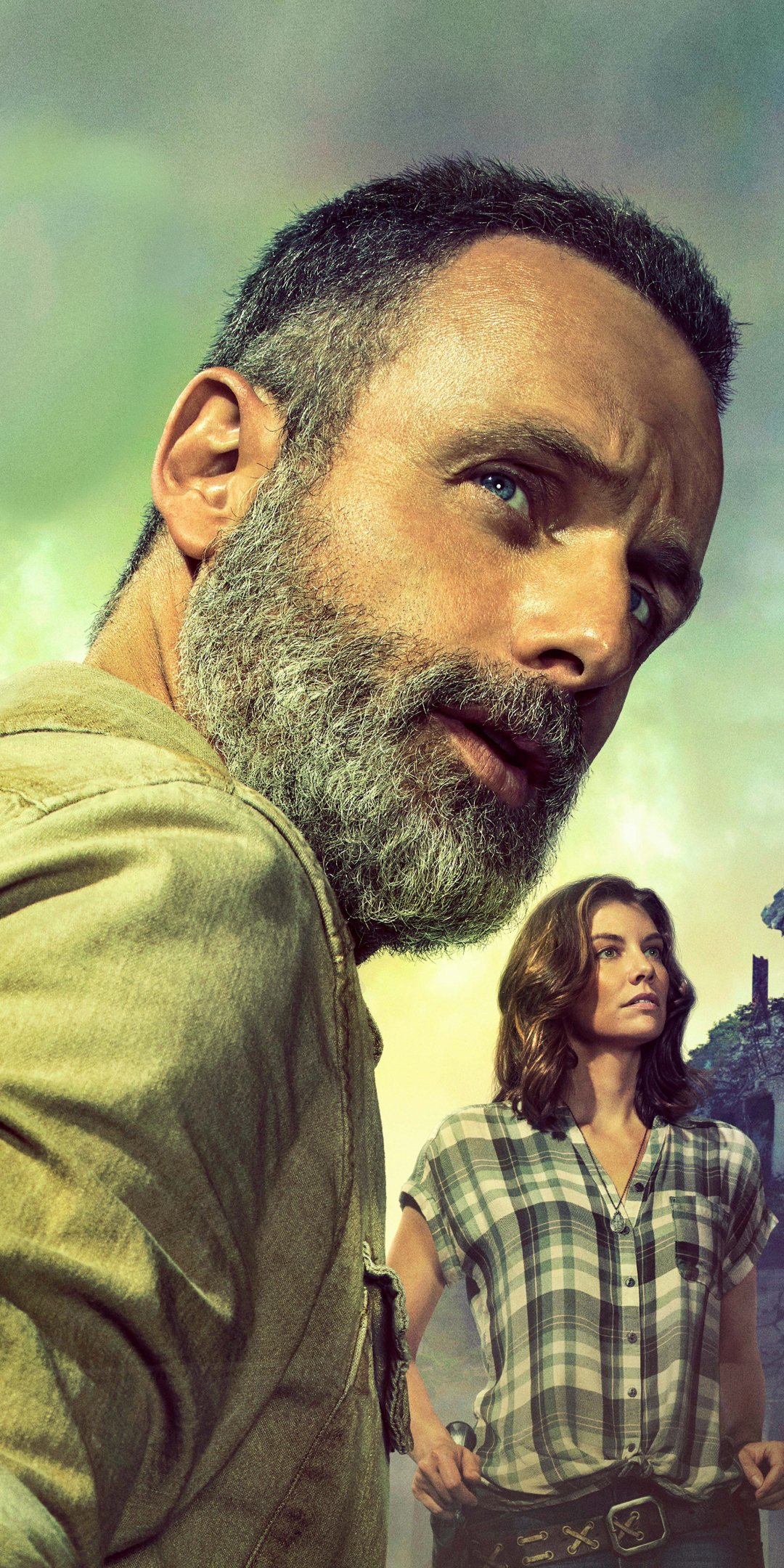 Descarga gratuita de fondo de pantalla para móvil de Andrew Lincoln, Series De Televisión, The Walking Dead, Rick Grimes, Lauren Cohan, Maggie Verde.