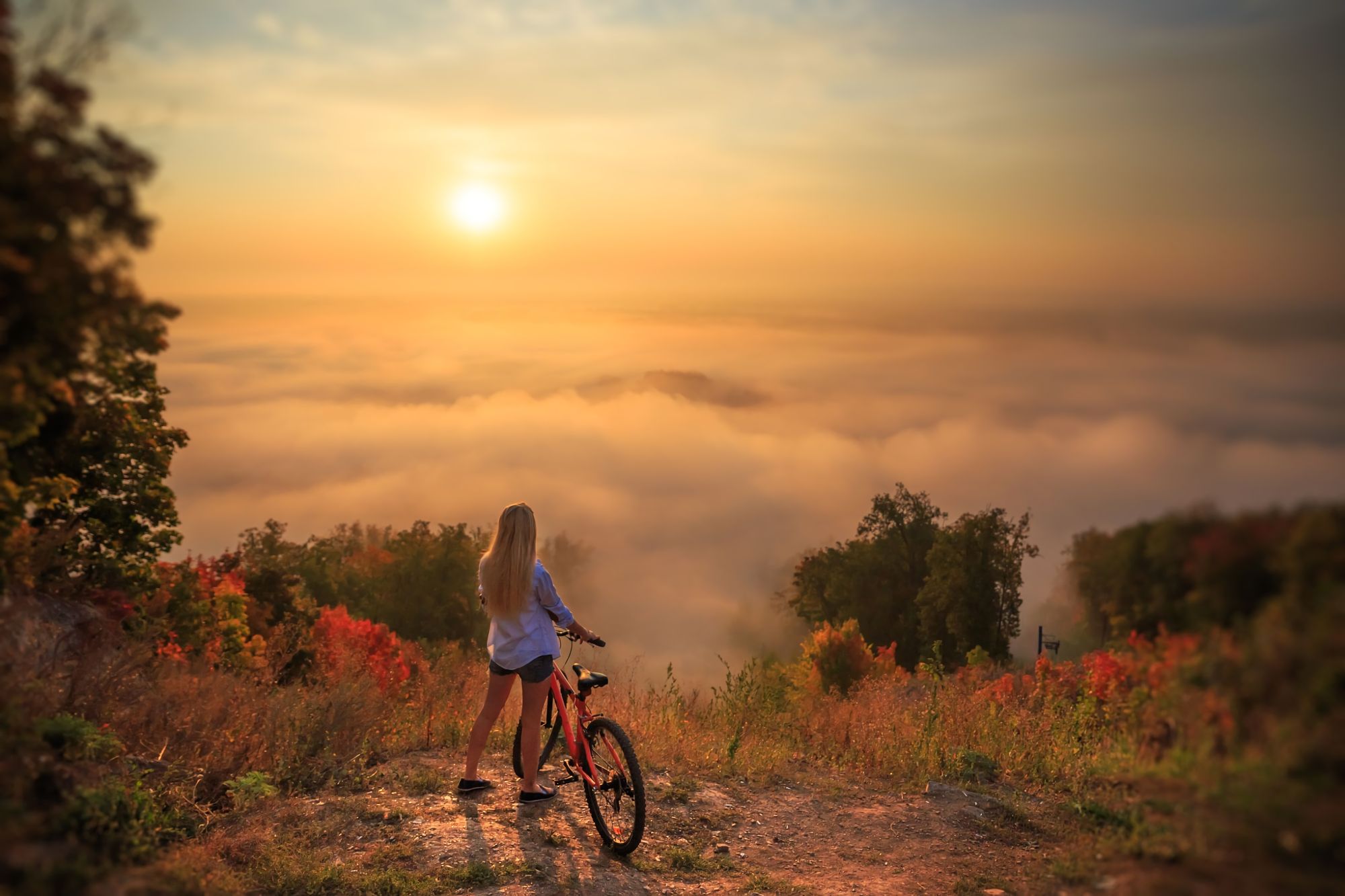 Handy-Wallpaper Landschaft, Fahrräder, Horizont, Gebirge, Wolke, Fotografie kostenlos herunterladen.