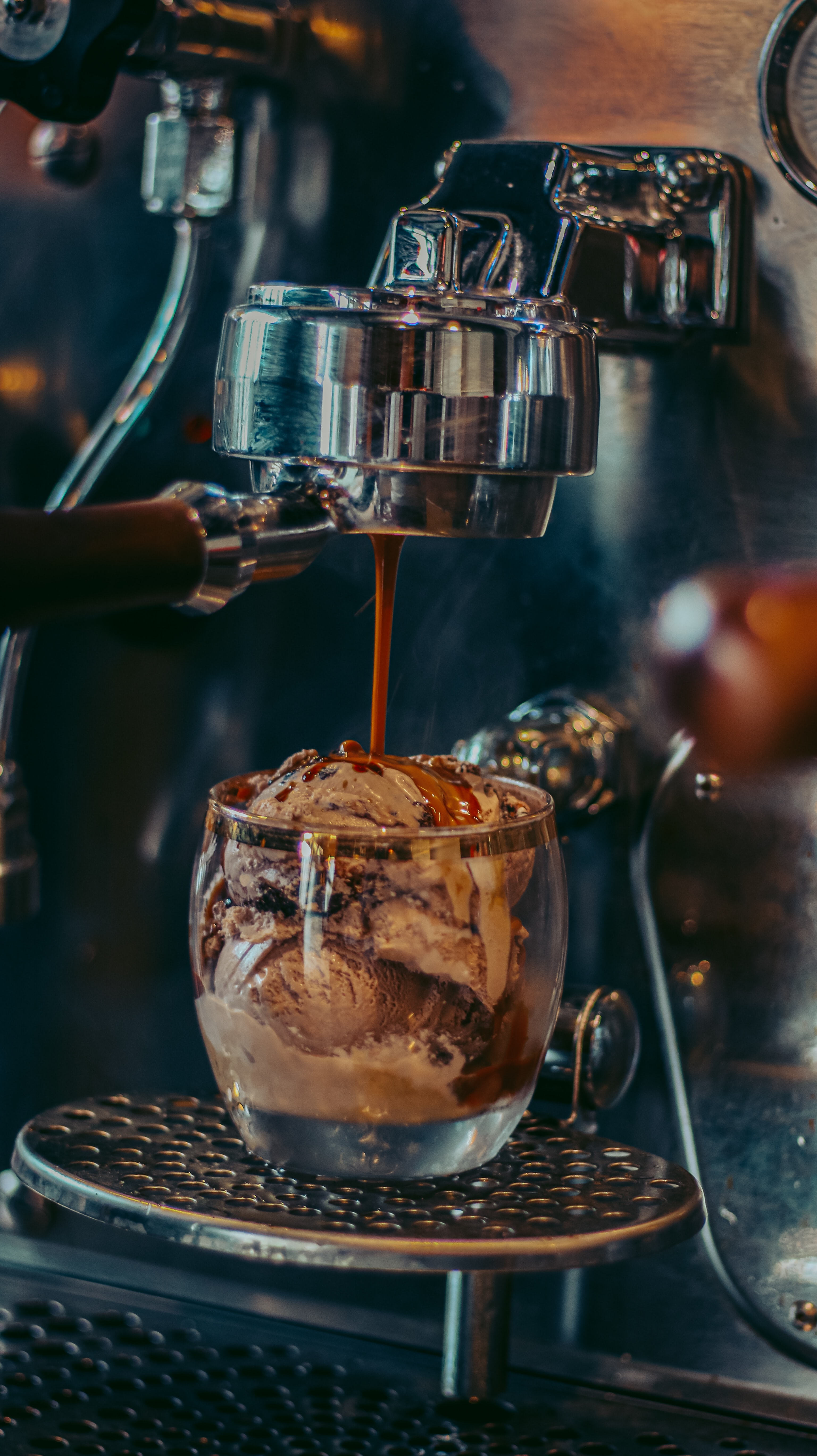 ice cream, coffee machine, food, desert, coffee, cup, mug