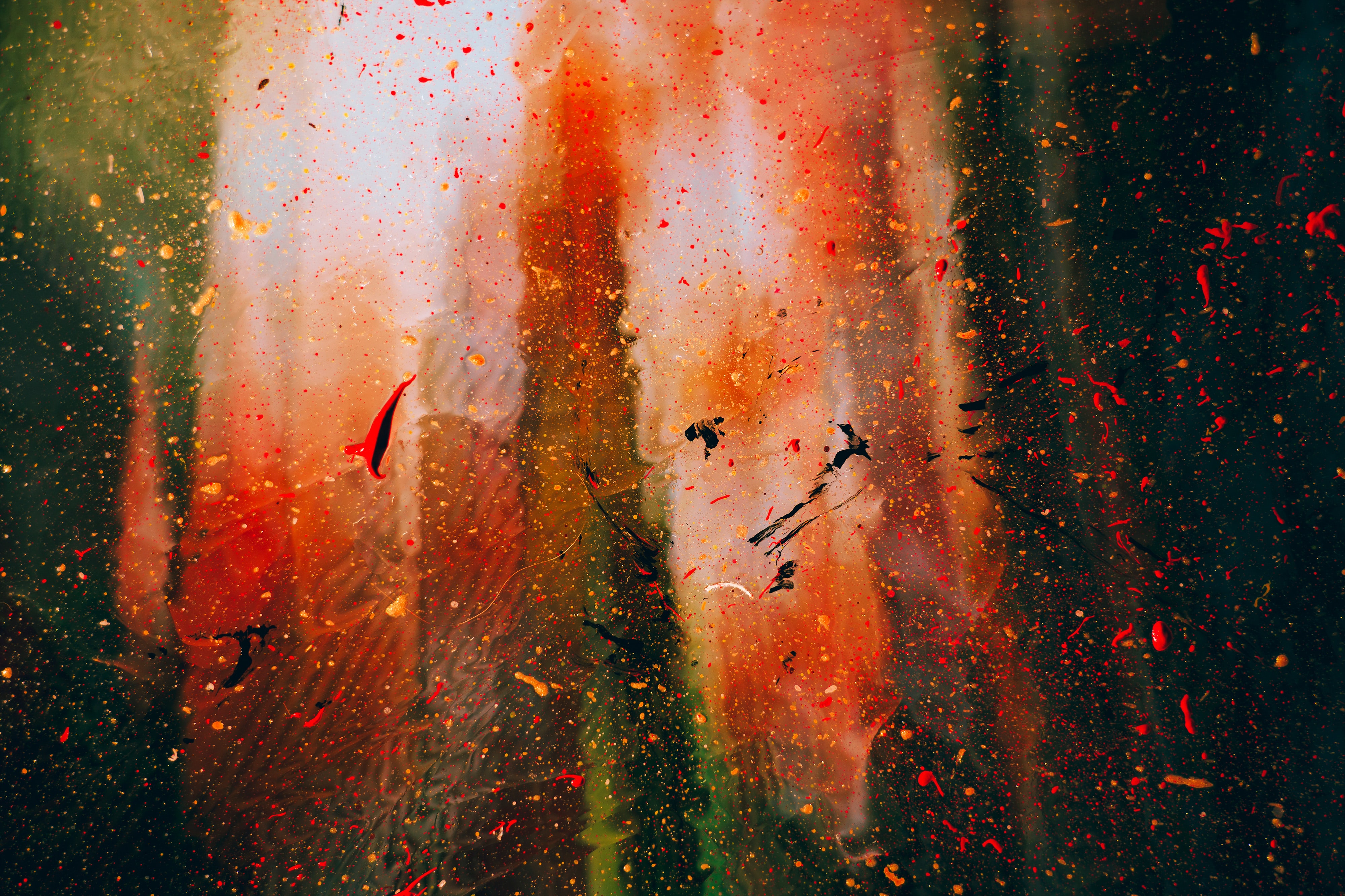 Download mobile wallpaper Smooth, Spots, Stains, Paint, Glass, Abstract, Blur for free.