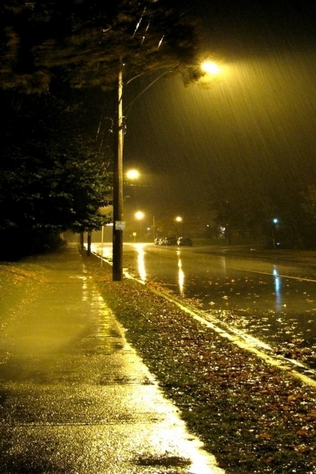 Download mobile wallpaper Rain, Night, Light, Road, Photography for free.