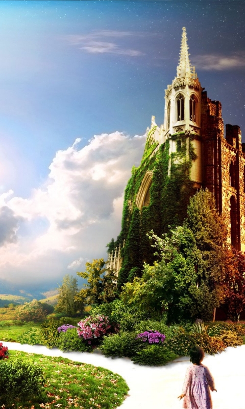 Download mobile wallpaper Fantasy, Castles, Path, Castle for free.