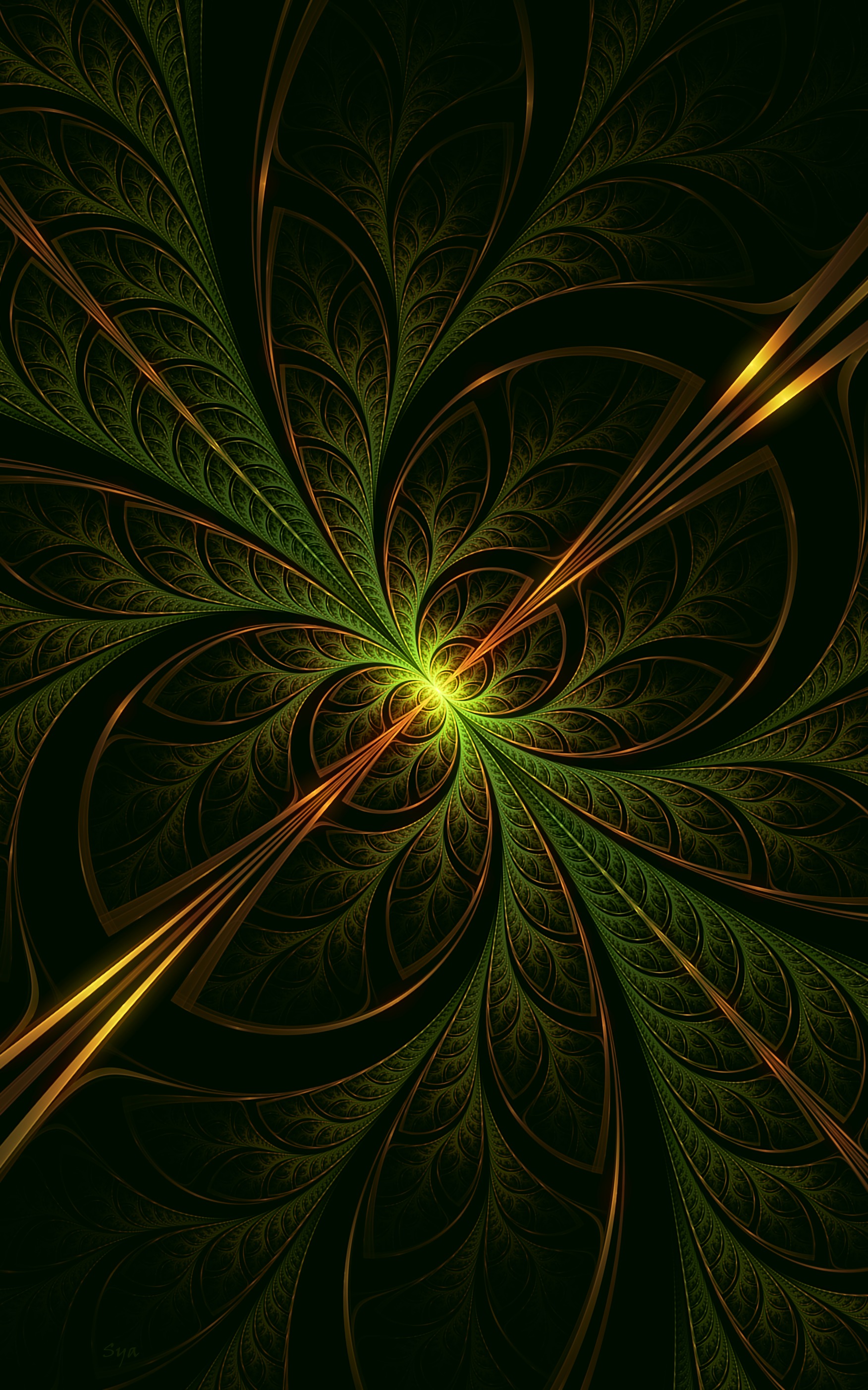 fractal, pattern, glow, intricate, abstract, confused HD wallpaper