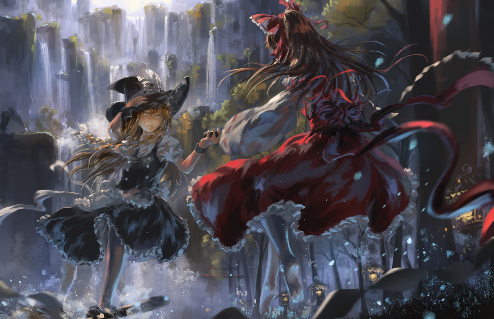 Descarga gratis la imagen Animado, Touhou, Reimu Hakurei, Marisa Kirisame en el escritorio de tu PC