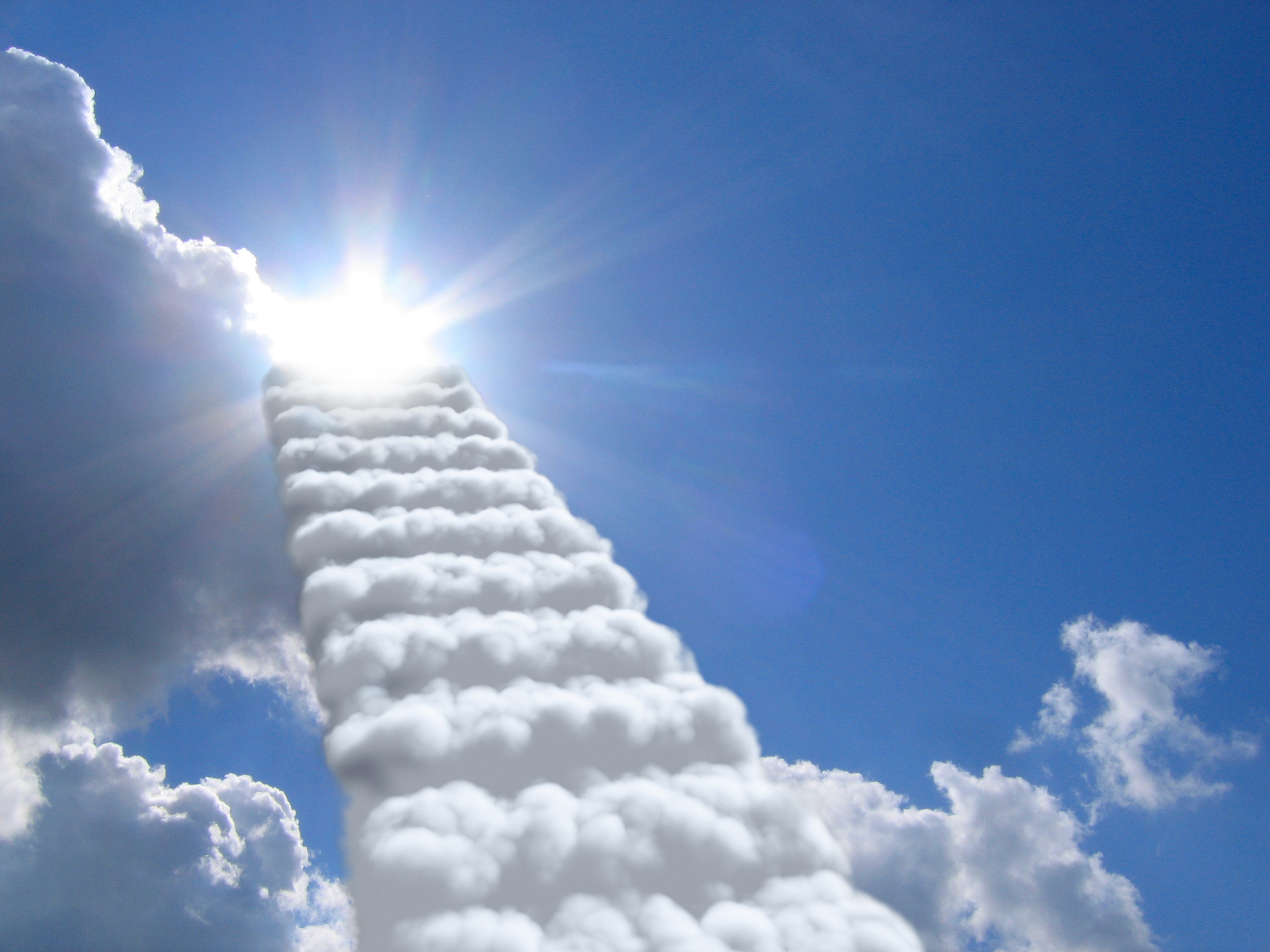 Download mobile wallpaper Clouds, Steps, Sky, Miscellaneous, Sun, Miscellanea for free.