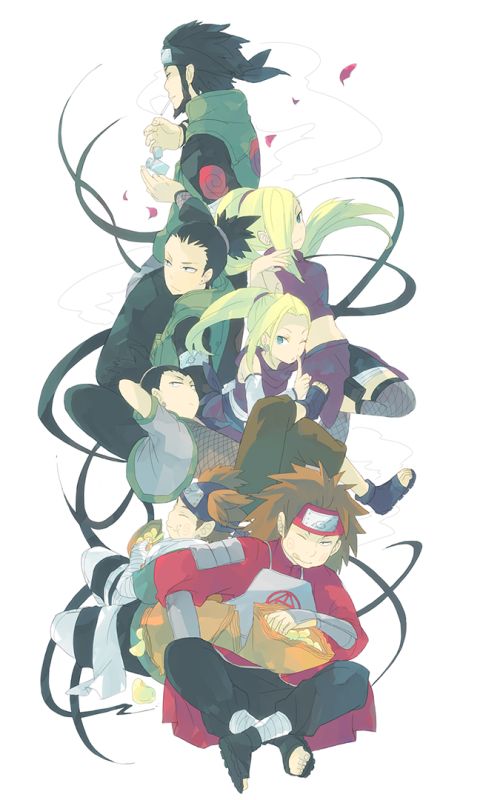 Descarga gratuita de fondo de pantalla para móvil de Naruto, Animado, Ino Yamanaka, Shikamaru Nara, Chōji Akimichi, Asuma Sarutobi.