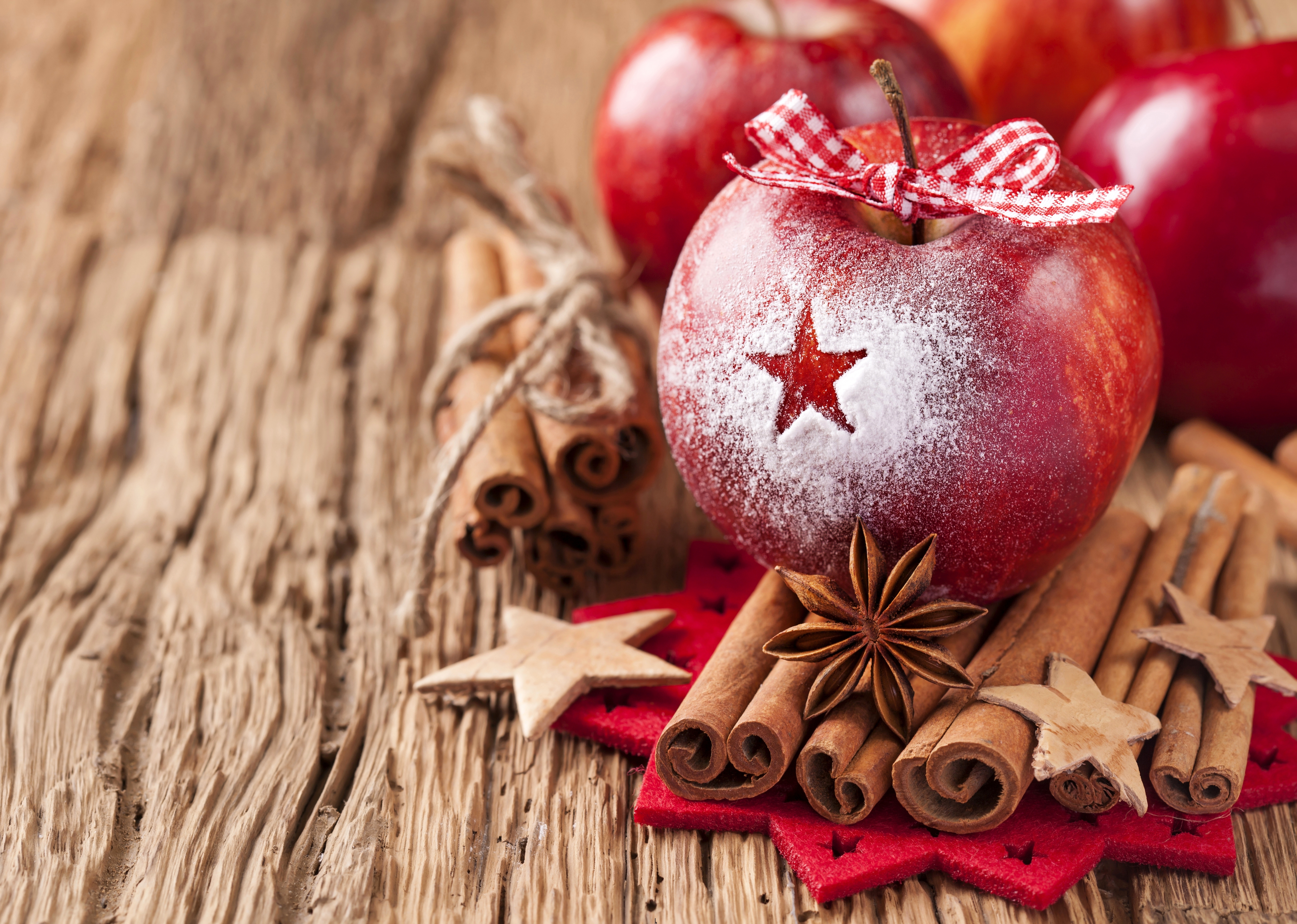 Free download wallpaper Fruits, Food, Apple, Cinnamon on your PC desktop