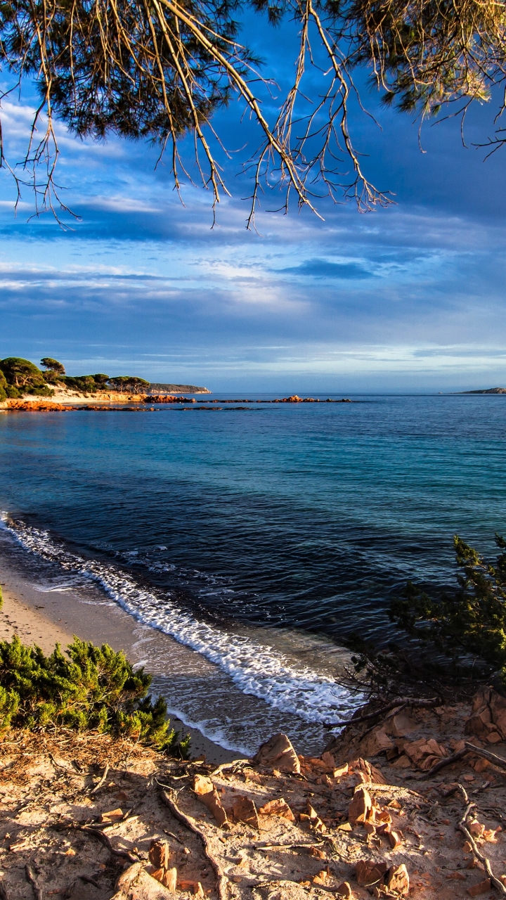 Download mobile wallpaper Sea, Horizon, Ocean, Earth, France, Coastline, Corsica for free.